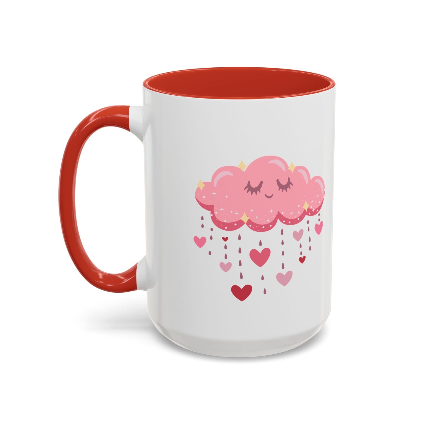 Happy pink cloud mug pink hearts mug Valentines day mug Galantines day Bestie giftforher gift tea Mug Coffee Gift for Mom vday gift girlboss