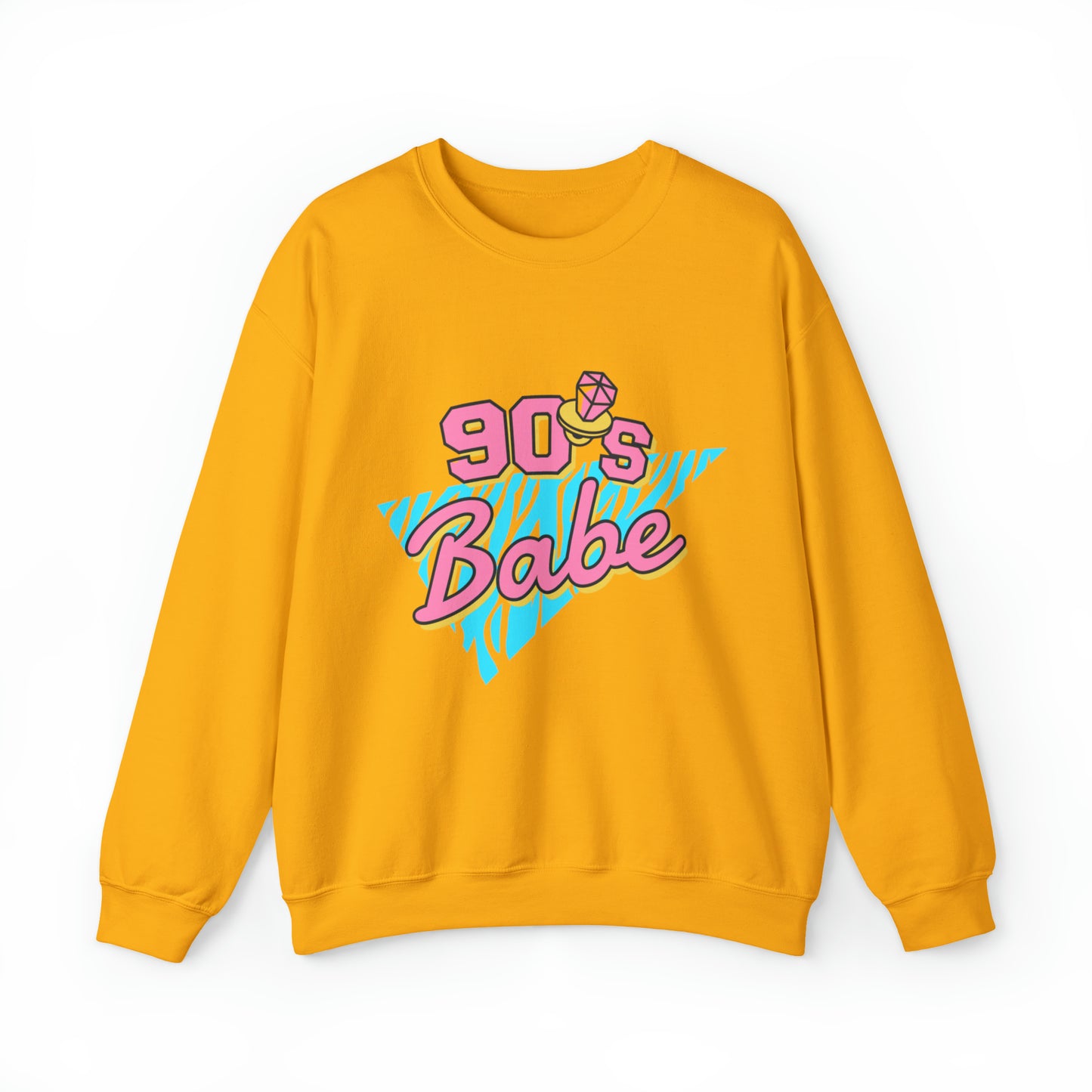 90's Babe Sweatshirt, Pink blue shirt, Unisex Heavy Blend Crewneck Sweatshirt