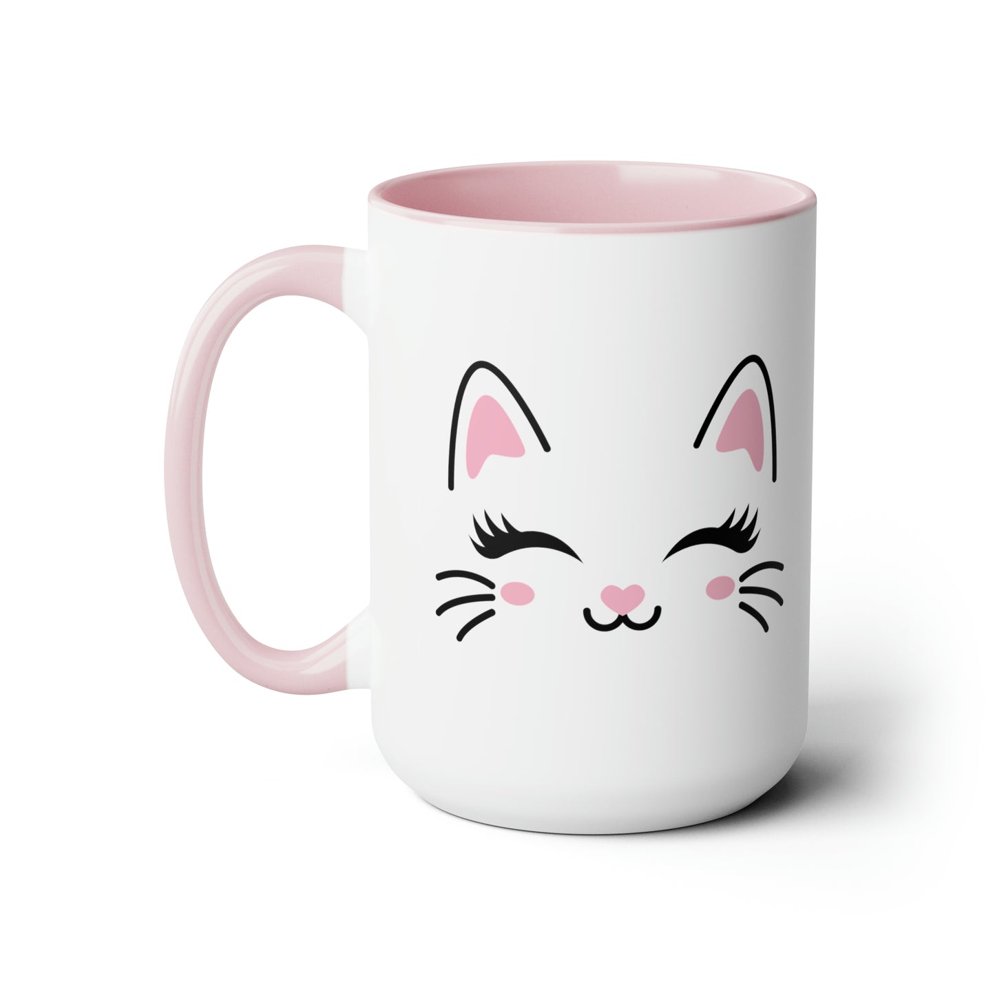 Cute cat face mug Christmas mug gift for mom gift mug Floral mug gift for her Mug funny gift for wife Coffee Mugs Christmas gift 15oz