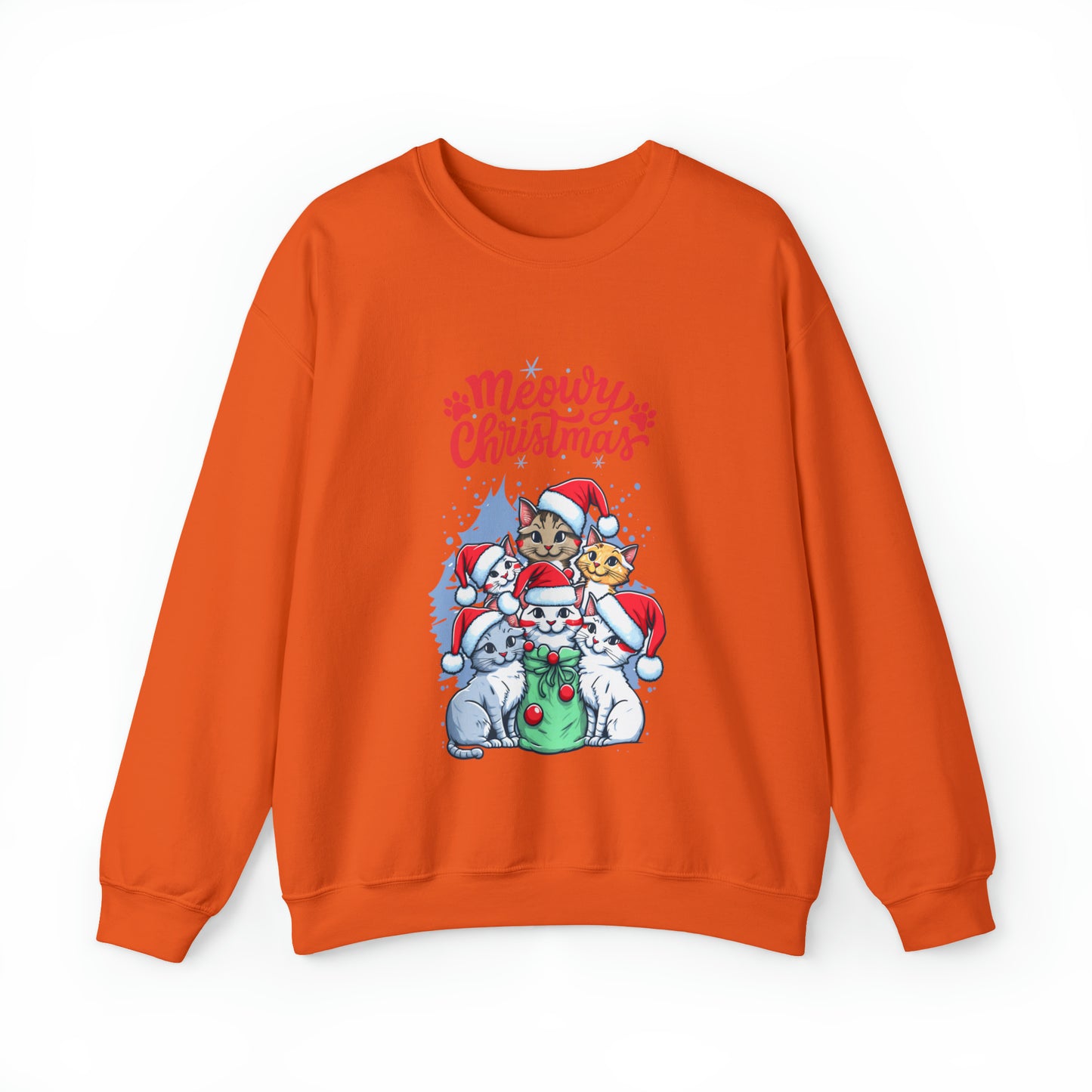 Funny Cat Christmas sweater Meowy Christmas shirt Kitty Christmas tree sweatshirt ugly Christmas sweater Family matching Bright Christmas