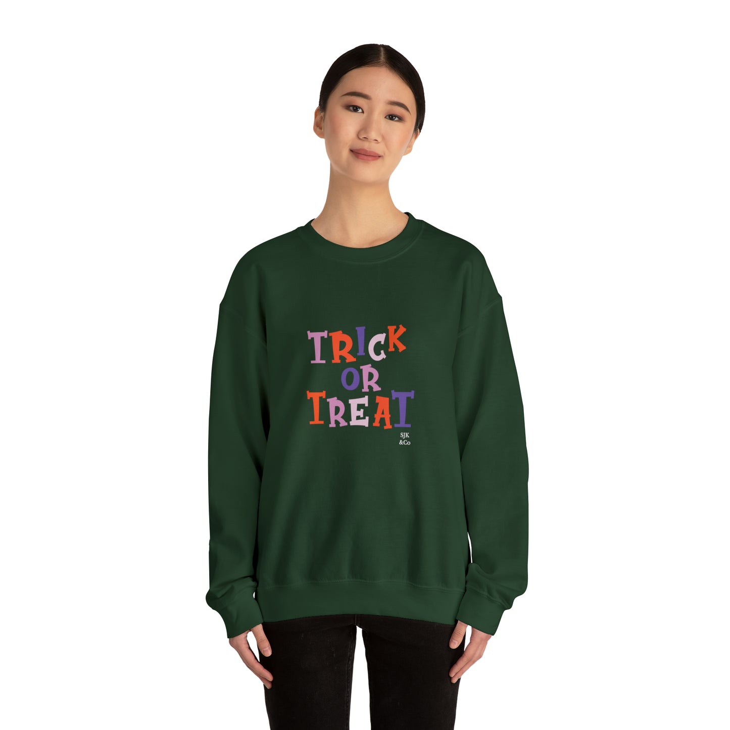 Trick or Treat Funny Halloween Sweatshirt Funny Halloween Horror Shirt Halloween Women's Sweatshirt Funny Halloween Tee Unisex gift pastel