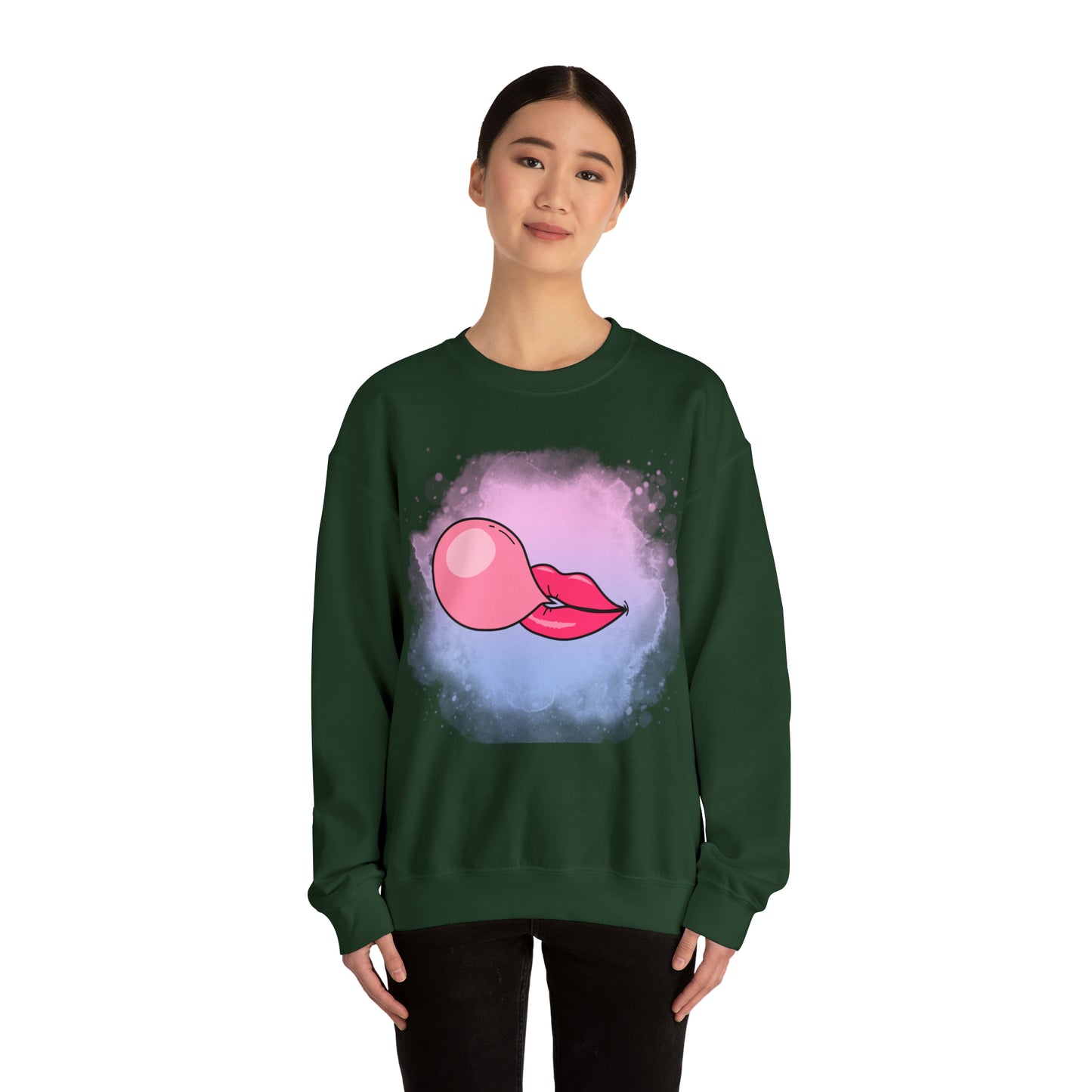 Bubble Gum kiss sweatshirt, Summer Bubblegum shirt, Birthday gift for her,Galantine travel sweatshirt,Unisex Heavy Blend Crewneck Sweatshirt