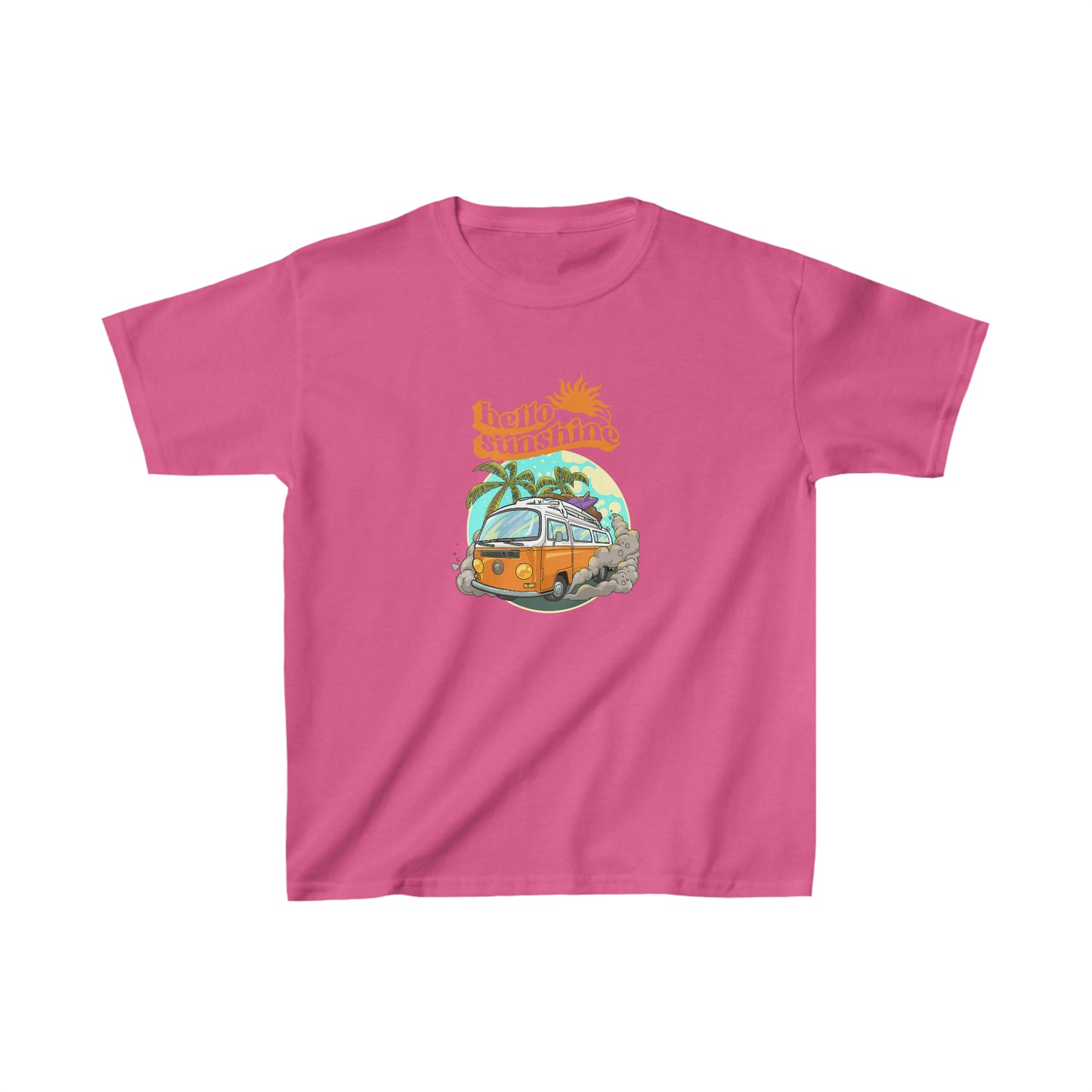Hello sunshine shirt kid summer shirt Bus party shirt birthday shirt kid birthday party shirt Christmas shirt Rainbow cloud kid shirt retro