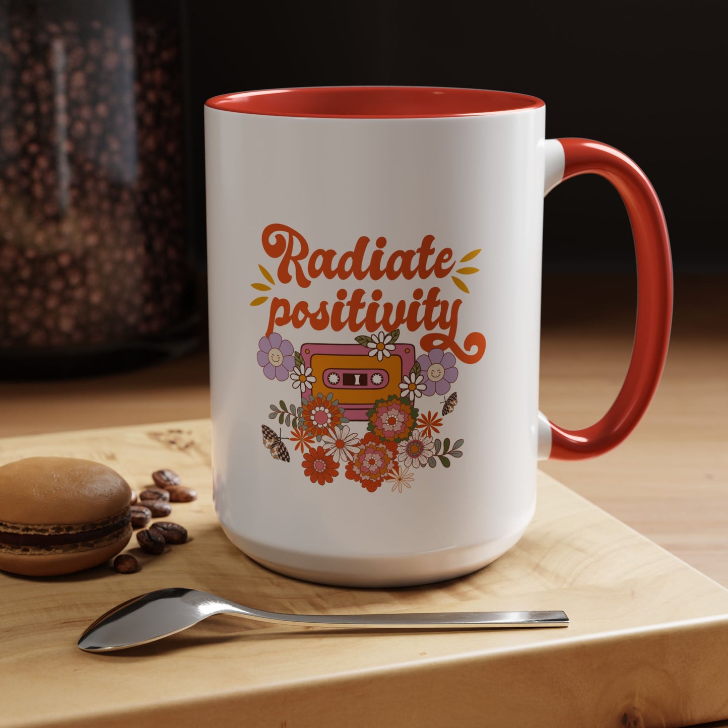 Copy of Radiate positivity mug Morning affirmation mug shining light mug Delulu mug retro gift Christmas gift for her gift for him bestie gift