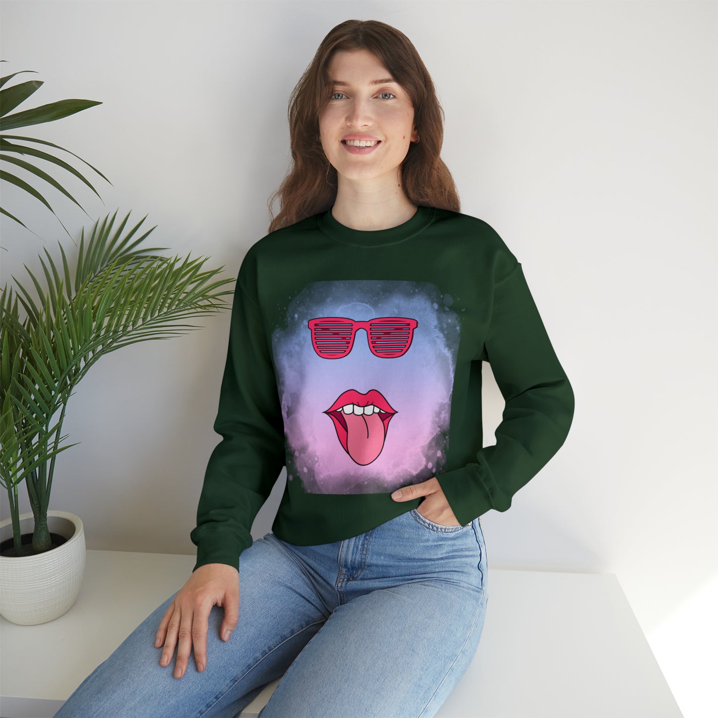 Lip Sunglasses Hoodie, Bubble Gum kiss Hoodie, Fun Summer shirt, Birthday gift for her, Galantine travel sweatshirt, Unisex