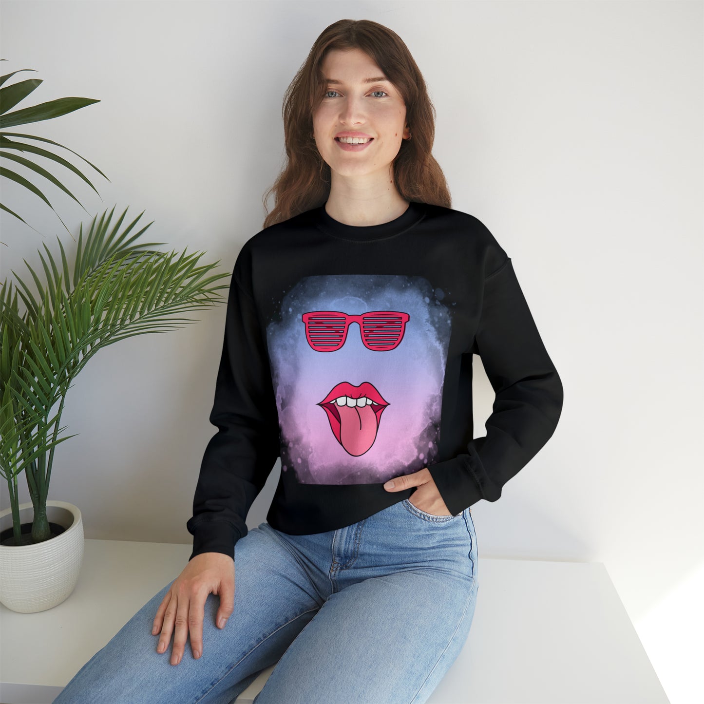 Lip Sunglasses Hoodie, Bubble Gum kiss Hoodie, Fun Summer shirt, Birthday gift for her, Galantine travel sweatshirt, Unisex