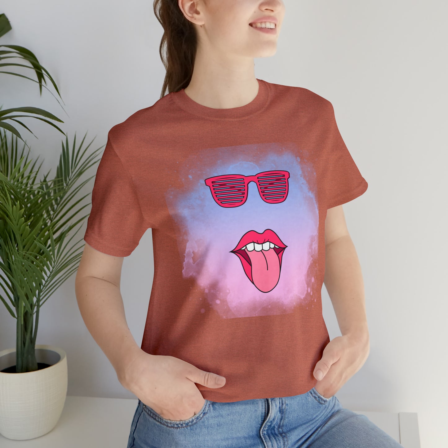 Lip Sunglasses t-shirt, Bubble gum kiss shirt,Pink Gum Shirt,Galantine gift travel shirt,best friend trip,girls vacation trip, Unisex Jersey