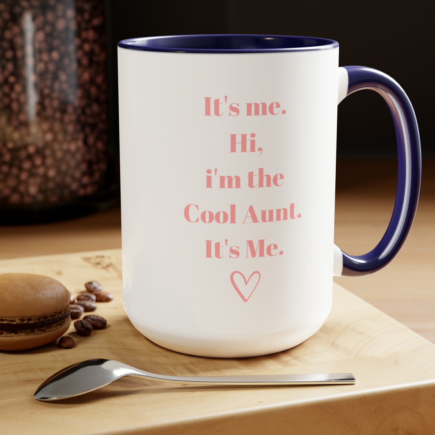 Cool aunt mug gift for auntie mug sister gift Coffee Mug pregnancy reveal gift heart mug gift for her Mug wife Coffee tea Christmasgift 15oz