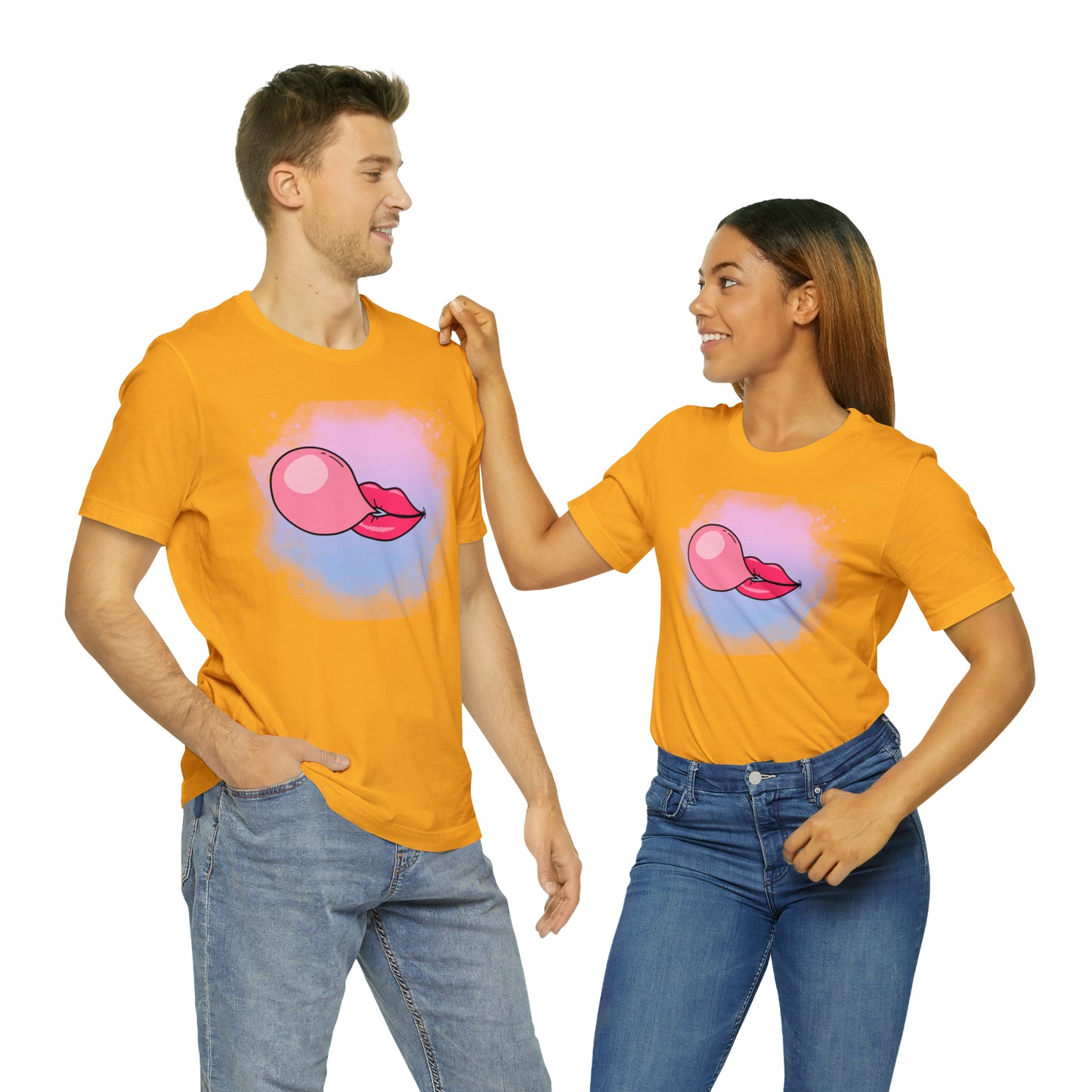 Bubble gum kiss shirt, Pink Gum Shirt, Galantine gift travel shirt, best friend trip, girls vacation trip, Unisex Jersey Short Sleeve Tee