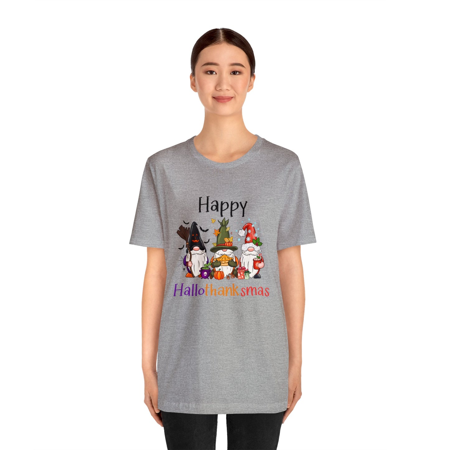 Gnomes lover gift gnomes Halloween shirt gift for her gift for him happy Hallothanksmas Shirt Unisex Tee Christmas gift Thanksgiving shirt