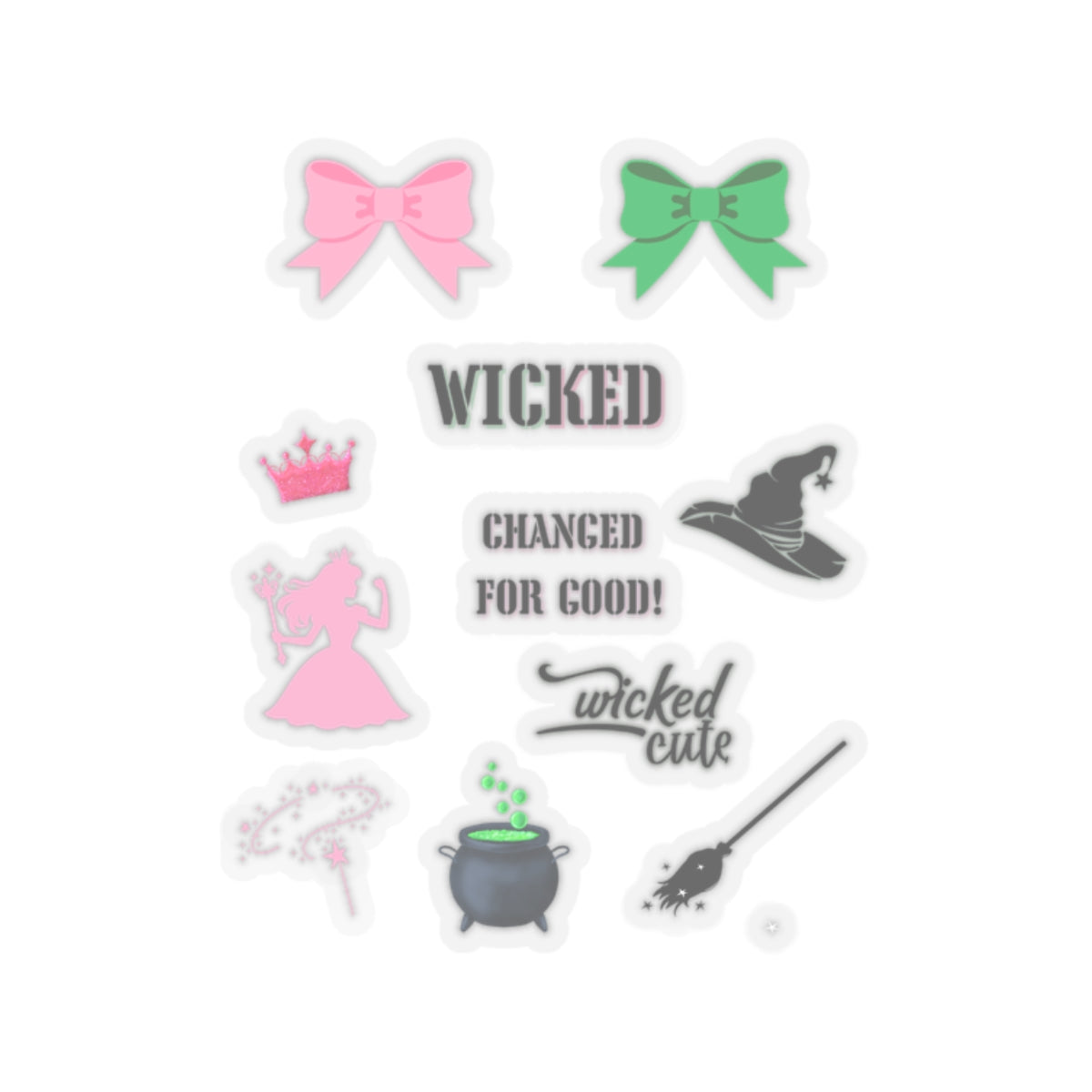 Wicked inspired sticker page new year new me sticker witchy sticker Magical AF sticker bestie sticker cauldron stickers bestfriend pink bow