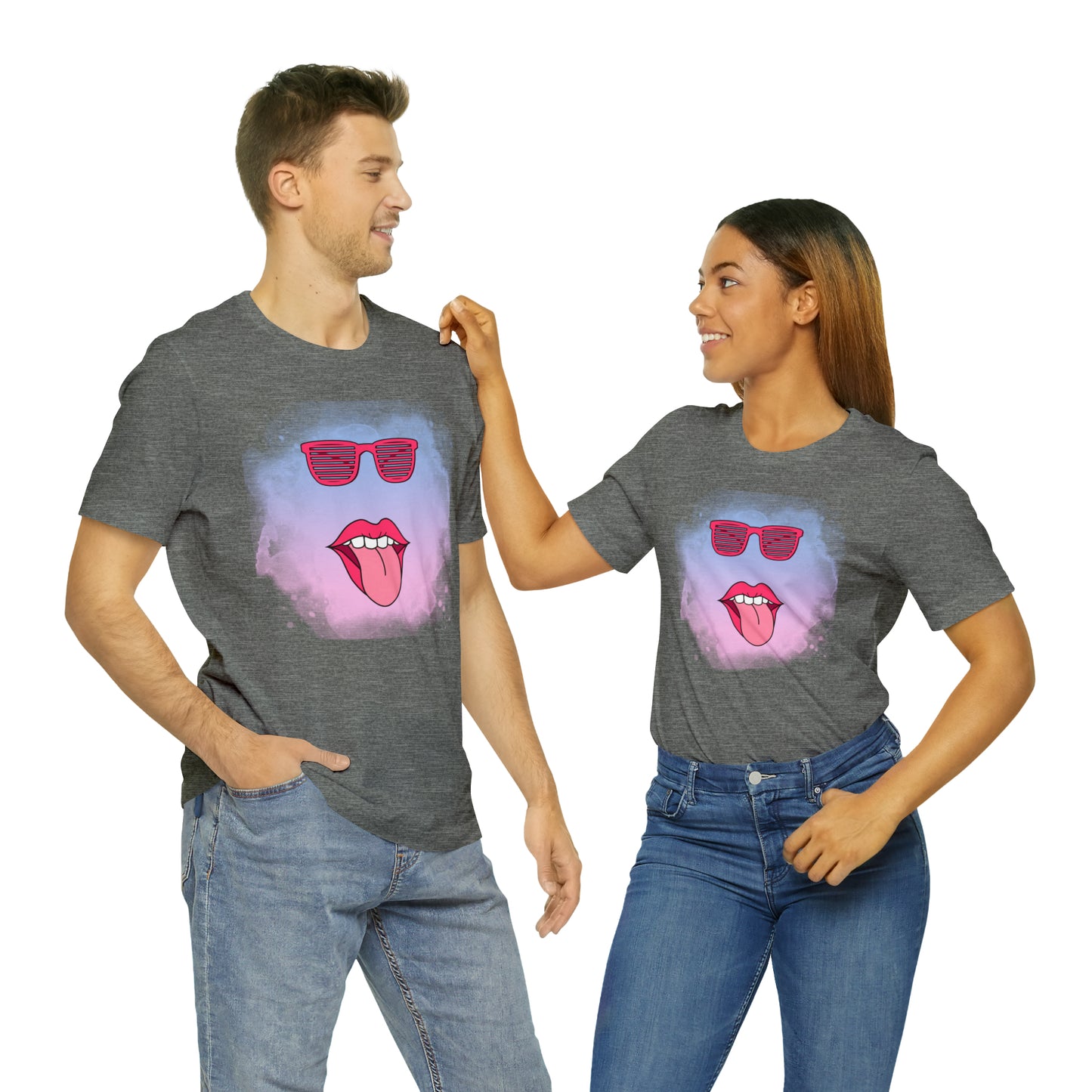 Lip Sunglasses t-shirt, Bubble gum kiss shirt,Pink Gum Shirt,Galantine gift travel shirt,best friend trip,girls vacation trip, Unisex Jersey