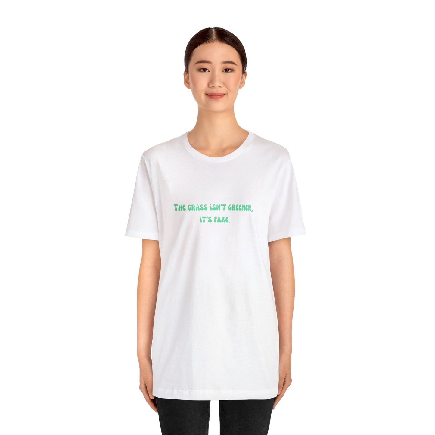 Funny grass is fake shirt aesthetic gift for her grass isn't greener shirt funny gifts for best friend vacation shirt wife husband