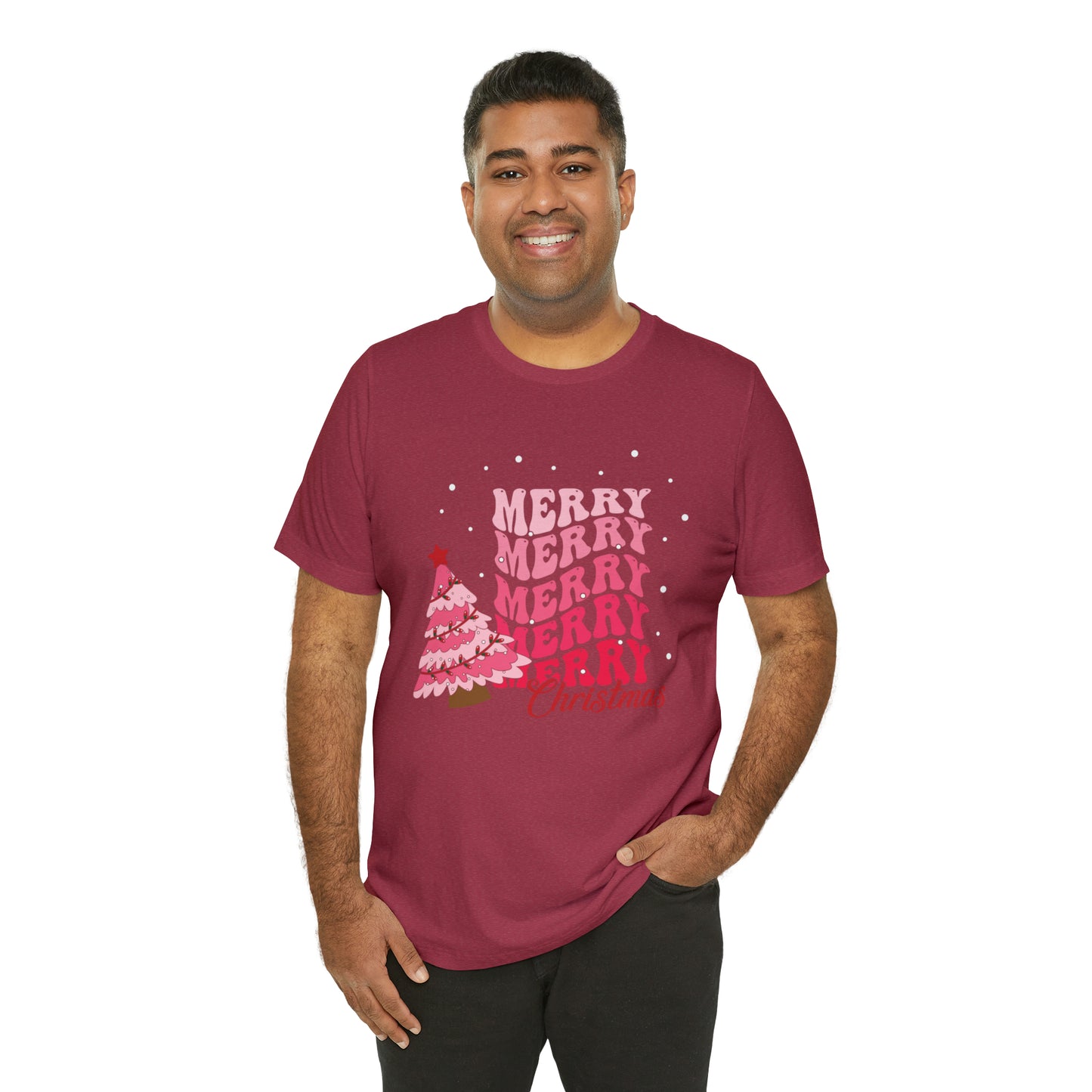 Festive AF shirt Pink Merry Bright Christmas Tshirt for Women Christmas Shirt Sweater Holiday Christmas gift for her gift for him unisex