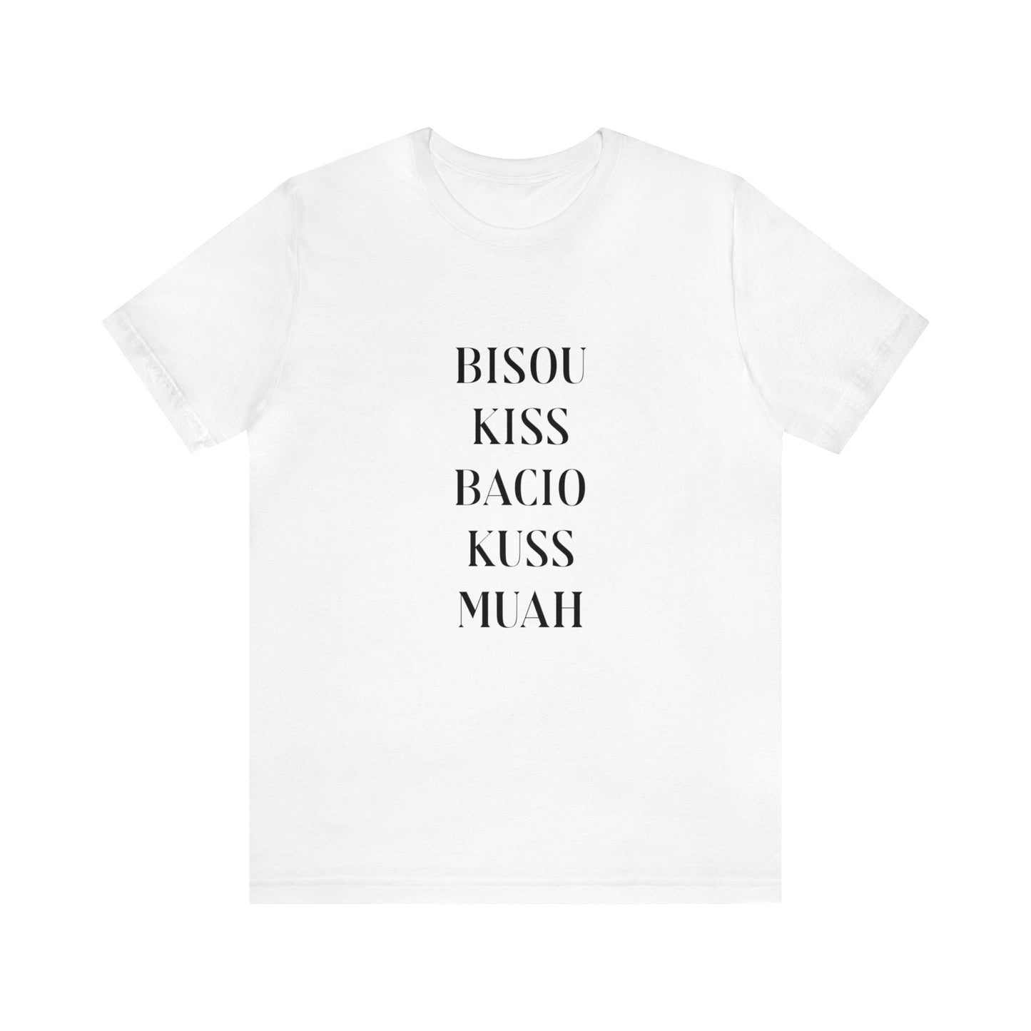 Bisou kiss shirt, travel shirt, best friend trip, girls vacation trip, Unisex Jersey Short Sleeve Tee