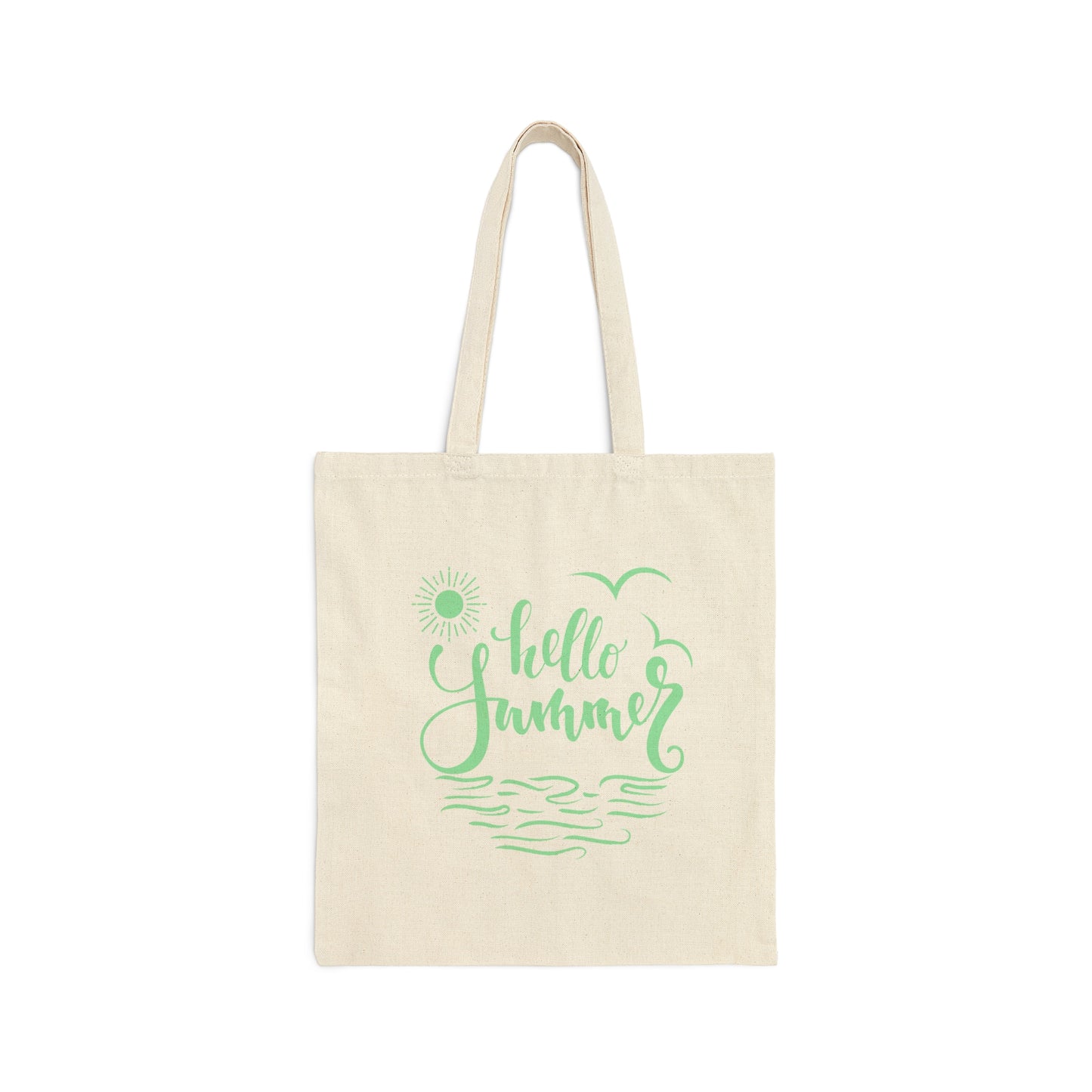 Hello Summer Tote, Printed Cotton Canvas Tote Bag