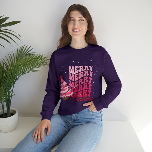 Festive AF sweater Pink Merry Bright Christmas Sweatshirt for Women Christmas Shirt Sweater Holiday Christmas gift for her gift for him