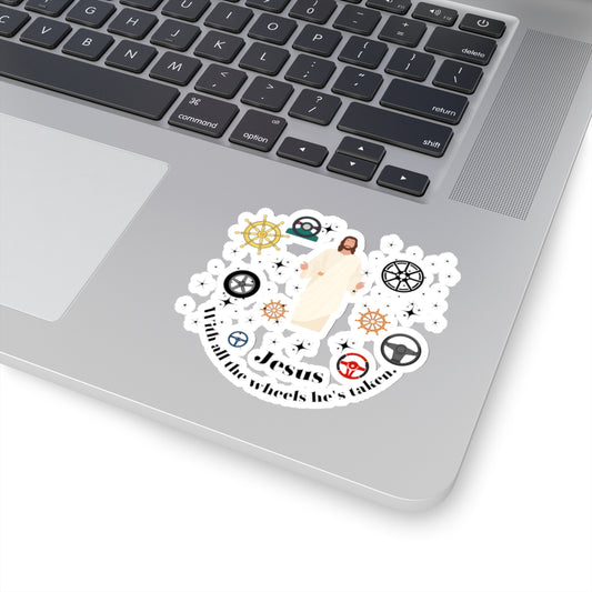 Funny Jesus sticker Jesus take the wheel sticker Radiate positivity sticker Delulu sticker bestie gift for her bestfriend gift for laughs