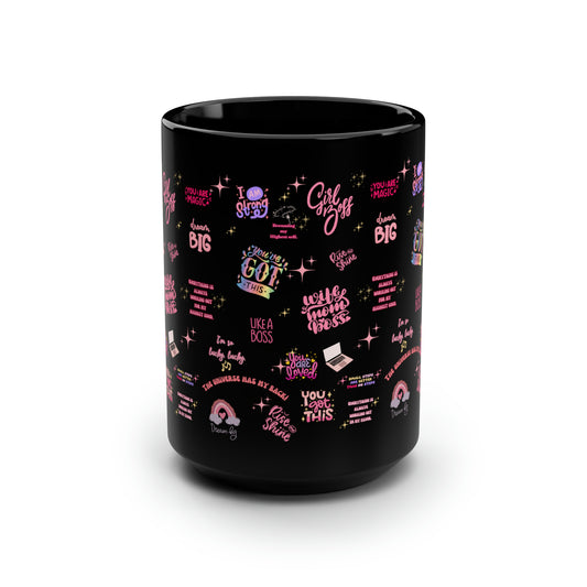 Positive affirmations Coffee Mug black girlboss mug birthday gift wife mom boss mug gift for her gift for wife Mugs tea Christmas gift 15oz