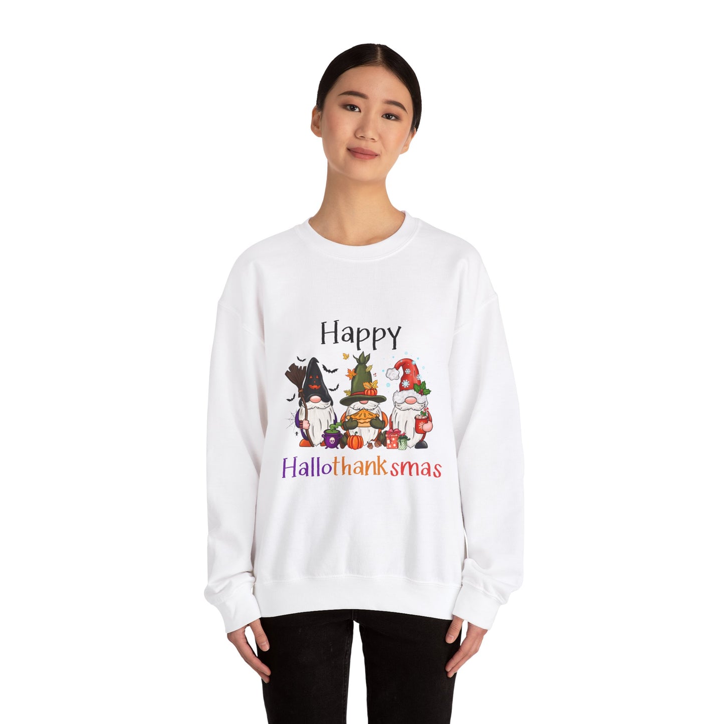 Happy Hallothanksmas Sweatshirt gnome Halloween sweater Gift For her for him Christmas Sweatshirt Cute Halloween Sweater HalloweenSweatshirt