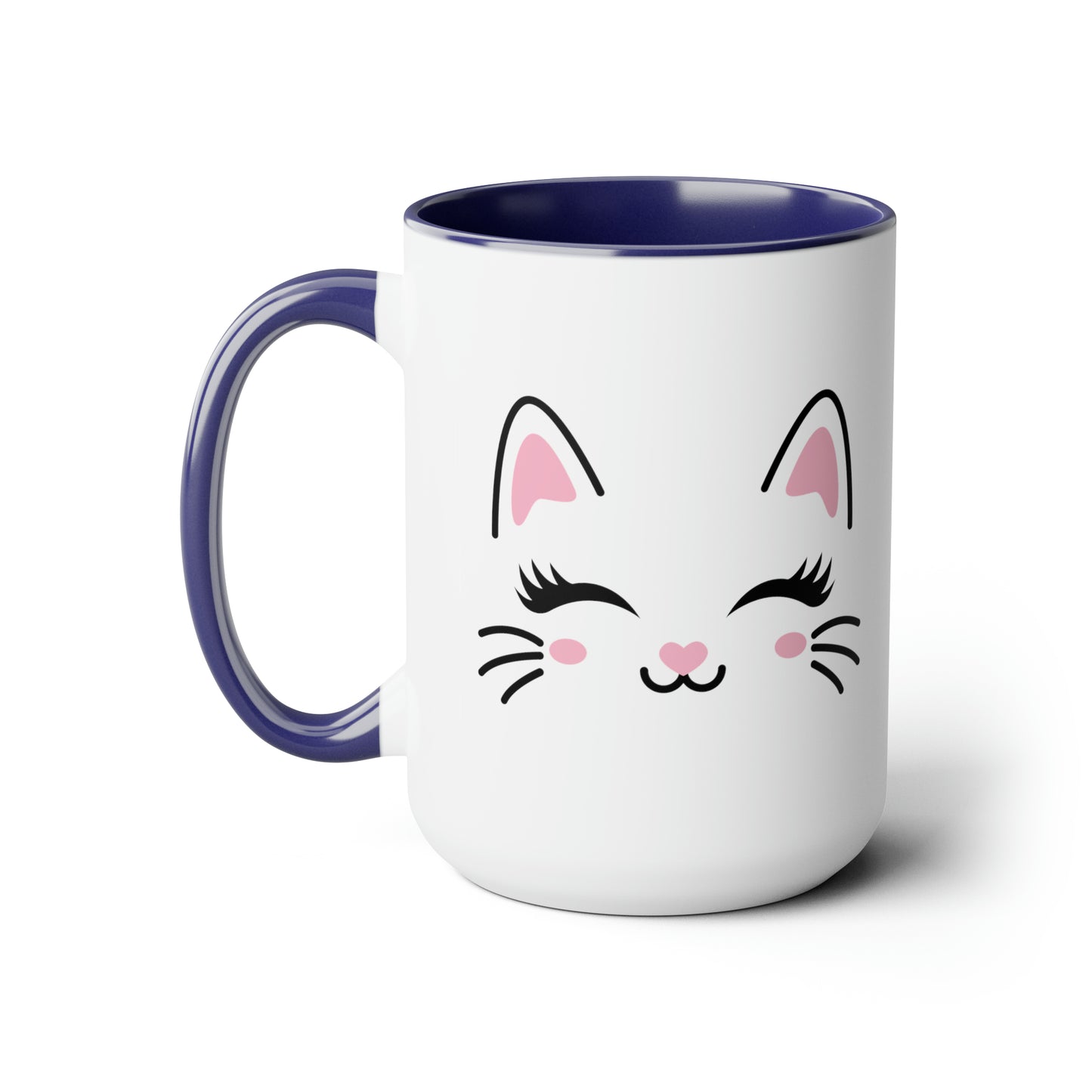 Cute cat face mug Christmas mug gift for mom gift mug Floral mug gift for her Mug funny gift for wife Coffee Mugs Christmas gift 15oz