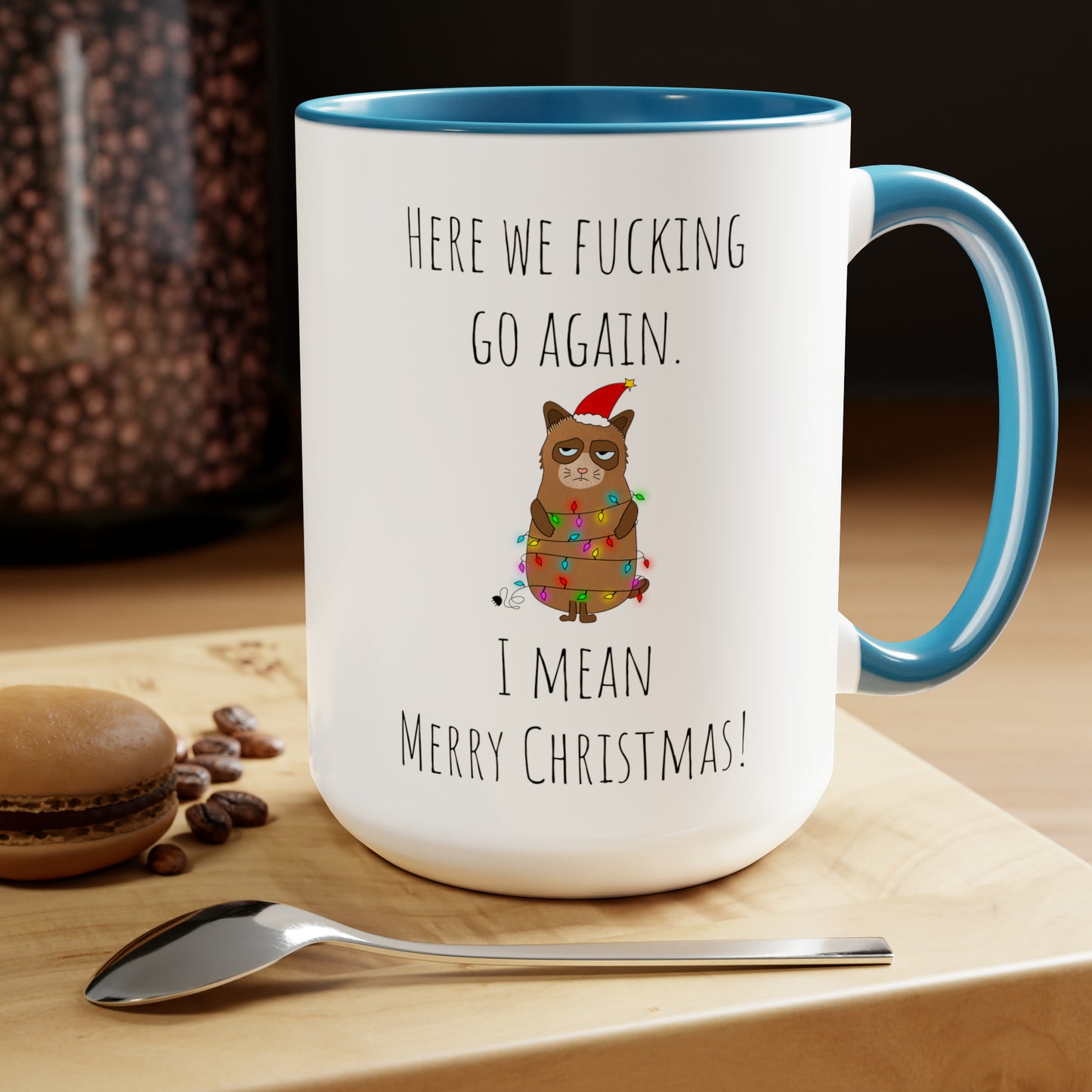 Grumpy cat Christmas mug Coffee Mug lover party gift mug Floral mug gift for her Mug funny gift for wife Coffee Mugs tea Christmas gift 15oz