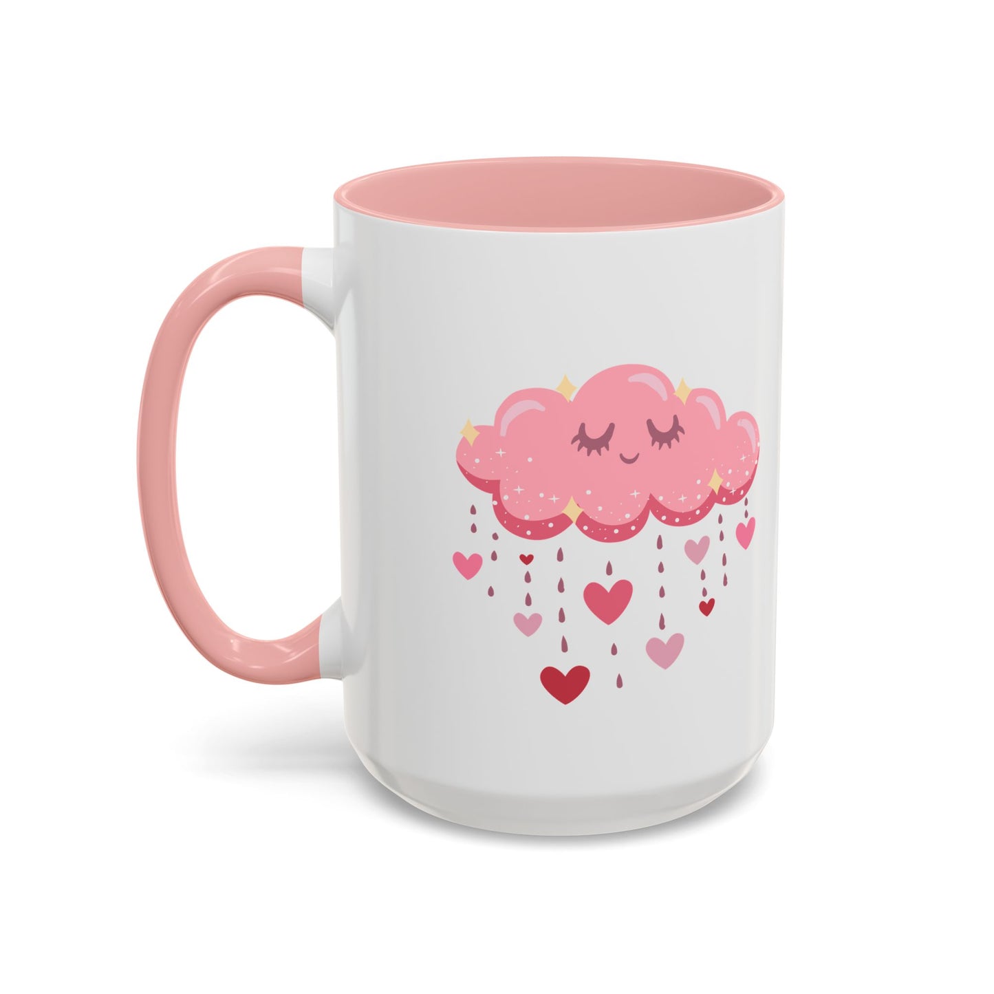 Happy pink cloud mug pink hearts mug Valentines day mug Galantines day Bestie giftforher gift tea Mug Coffee Gift for Mom vday gift girlboss