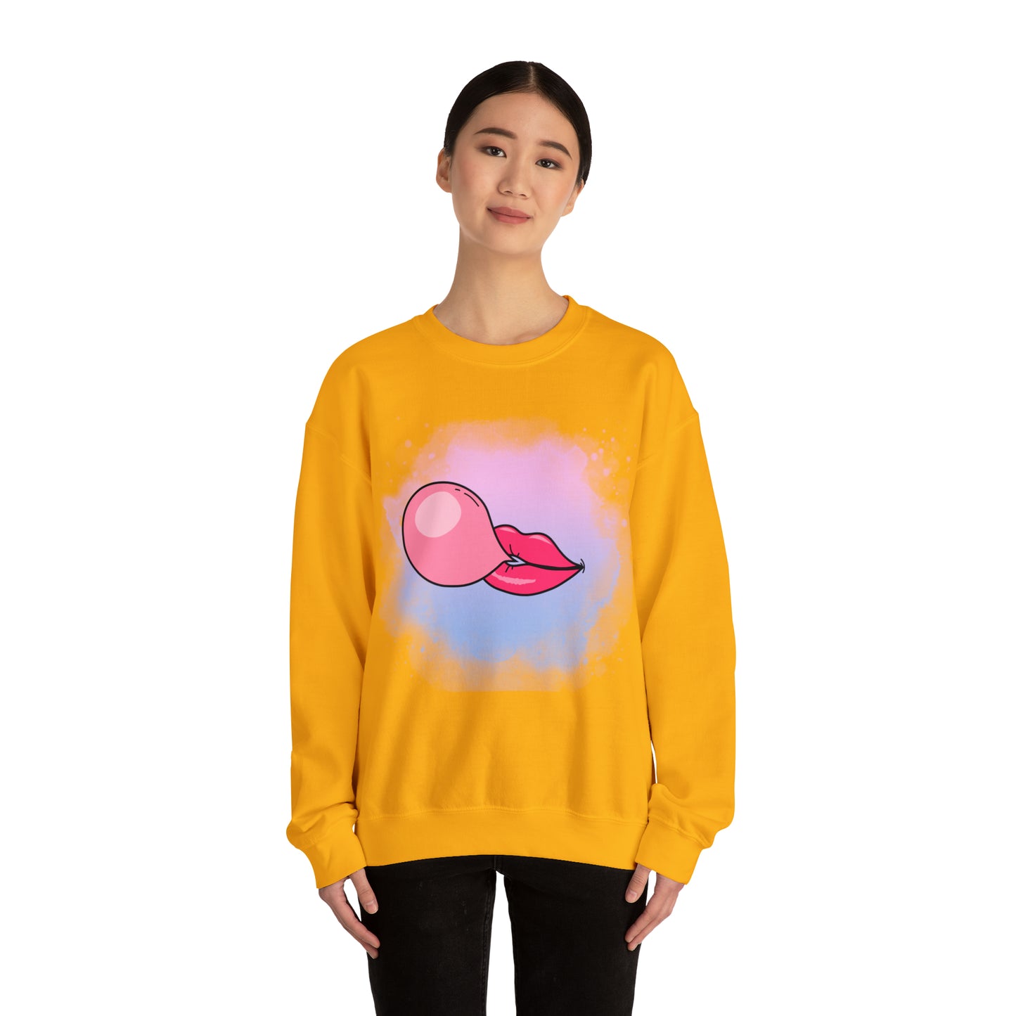 Bubble Gum kiss sweatshirt, Summer Bubblegum shirt, Birthday gift for her,Galantine travel sweatshirt,Unisex Heavy Blend Crewneck Sweatshirt