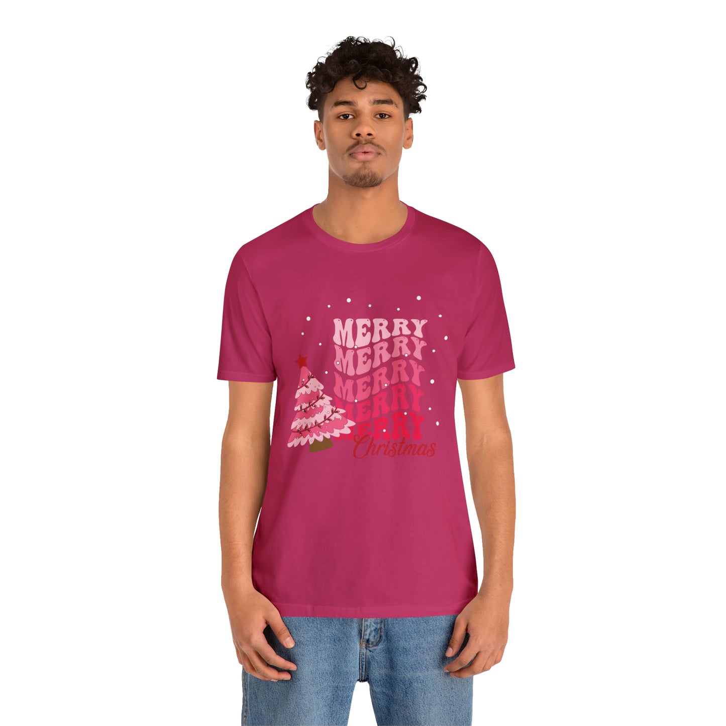 Festive AF shirt Pink Merry Bright Christmas Tshirt for Women Christmas Shirt Sweater Holiday Christmas gift for her gift for him unisex