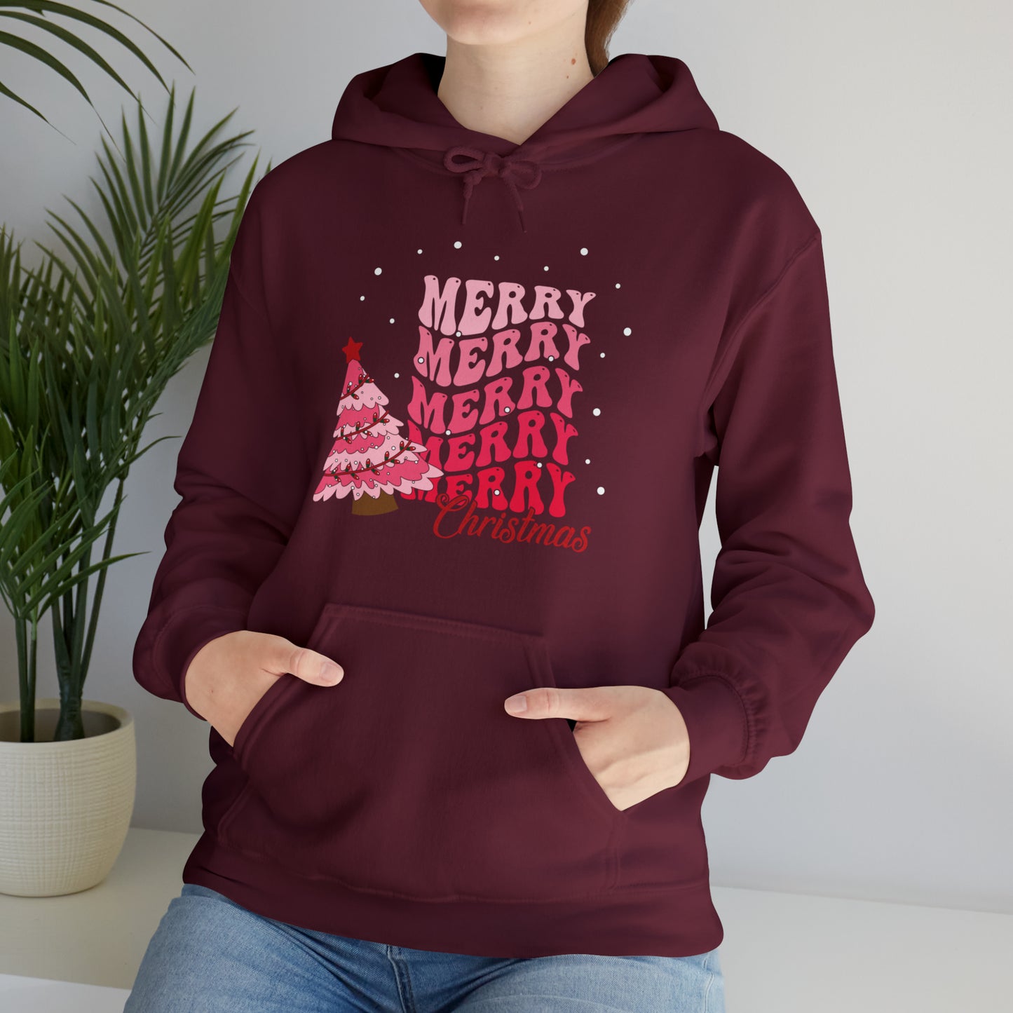 Festive AF hoodie blue Merry Bright Christmas Sweatshirt for Women Men Christmas Sweater Holiday Christmas gift for her gift for him