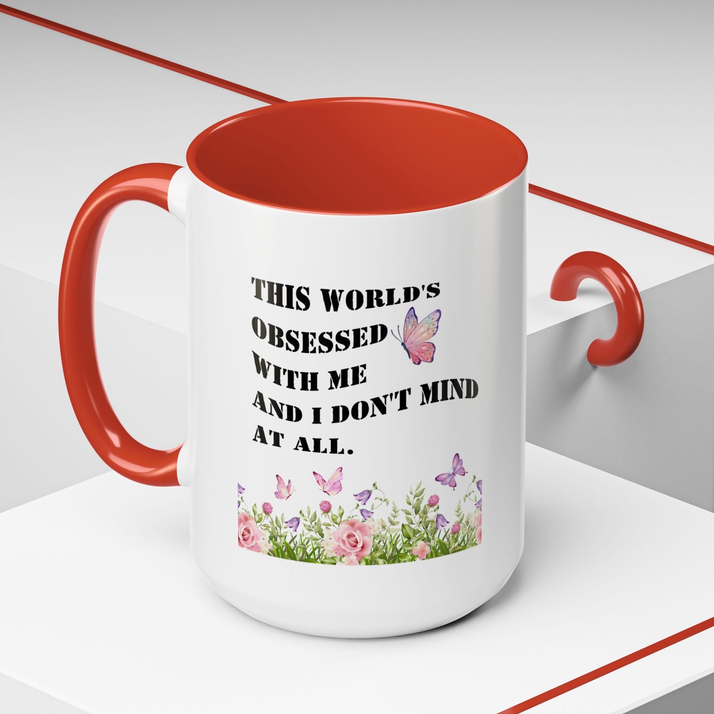 Morning affirmations mug World's obsessed with me manifesting mug delulu era mug Christmas gift for her gift for him bestie Mug