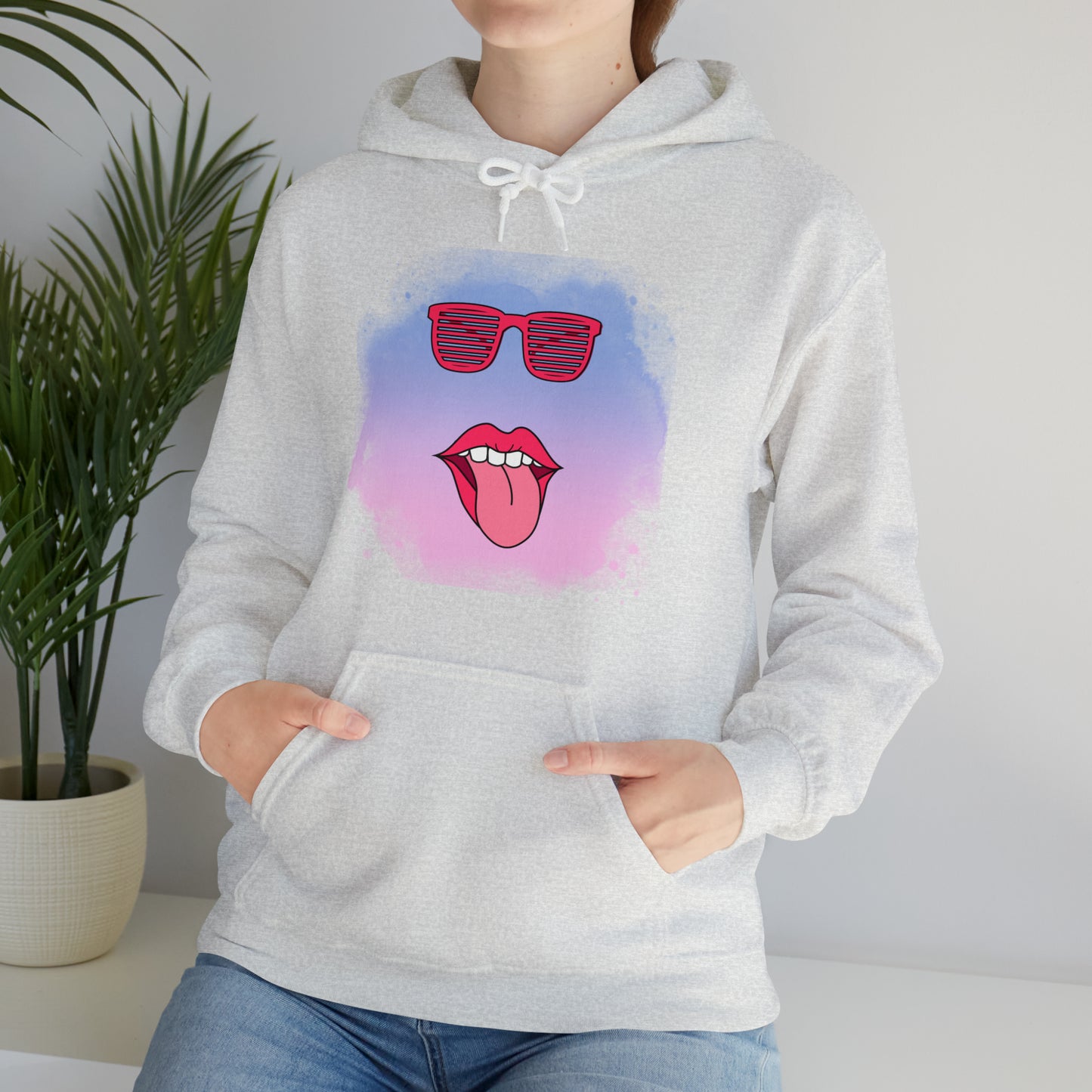 Lip Sunglasses Hoodie, Bubble Gum kiss Hoodie, Fun Summer shirt, Birthday gift for her, Galantine gift for her,best friend gift, vacation