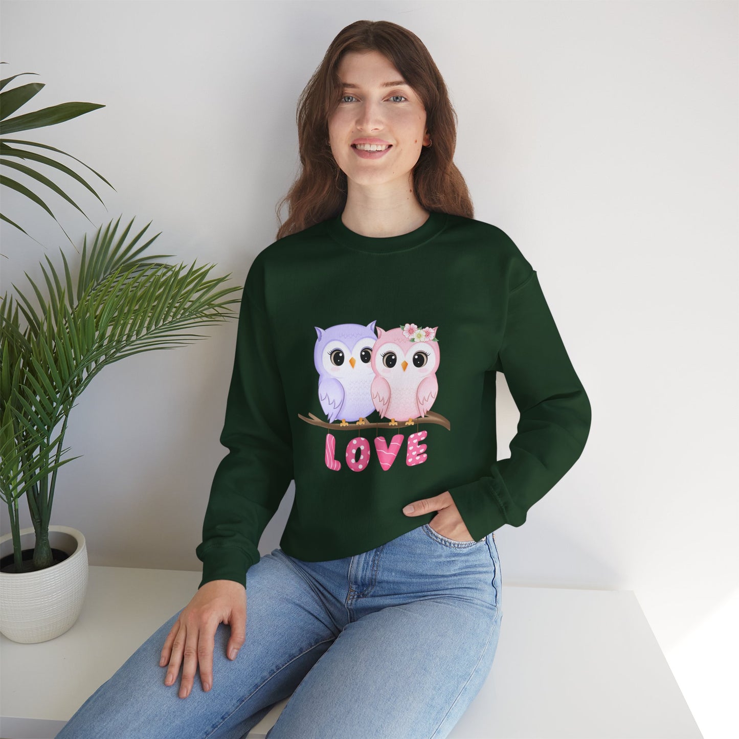 Owl Love sweater valentines Day sweatshirt valentines day shirt best friend gift for her Unisex owl sweater Love shirt unique holiday gift