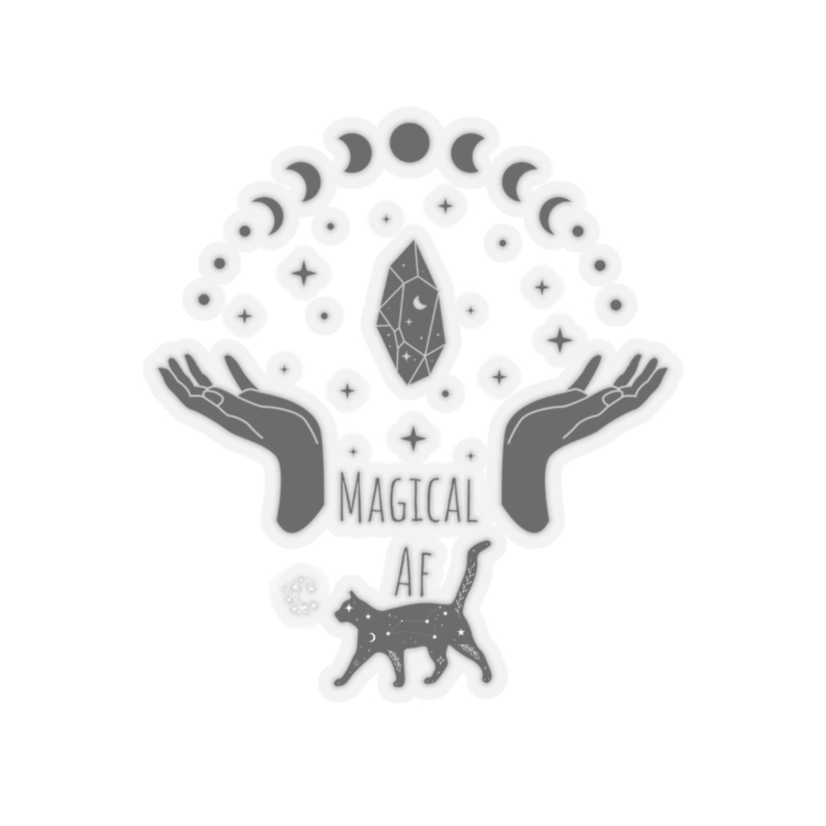 Magical AF sticker bestie sticker motivational witchy stickers fun gift best friend gift Kiss-Cut Stickers Halloween sticker cat self love