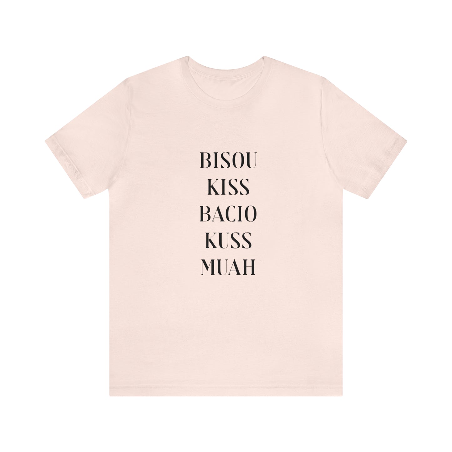 Bisou kiss shirt, travel shirt, best friend trip, girls vacation trip, Unisex Jersey Short Sleeve Tee