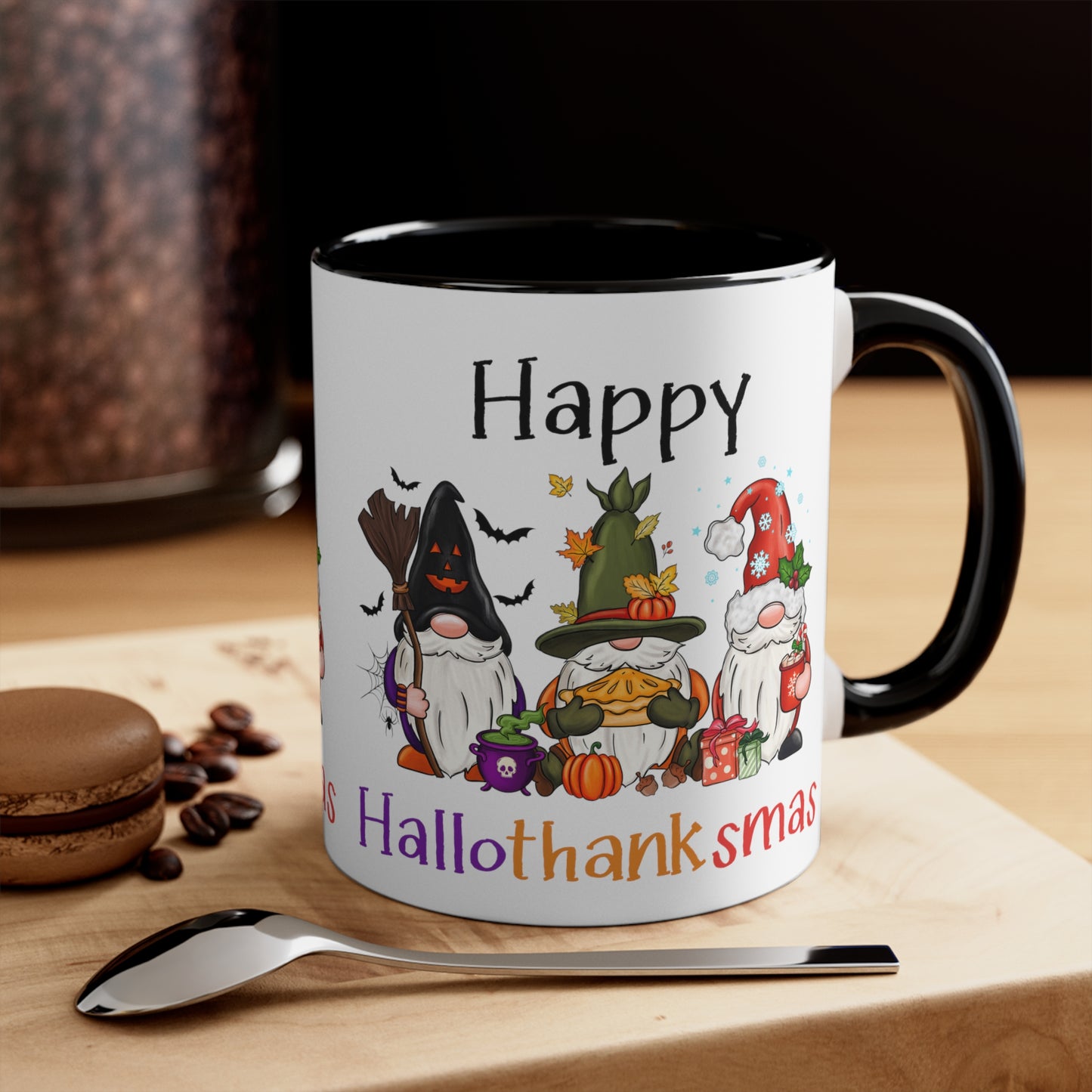Gnome lover gift Halloween Mug Happy Hallothanksmas Spooky Teacher gift Appreciation mug gift coffee mug gift for her gift for him 11oz
