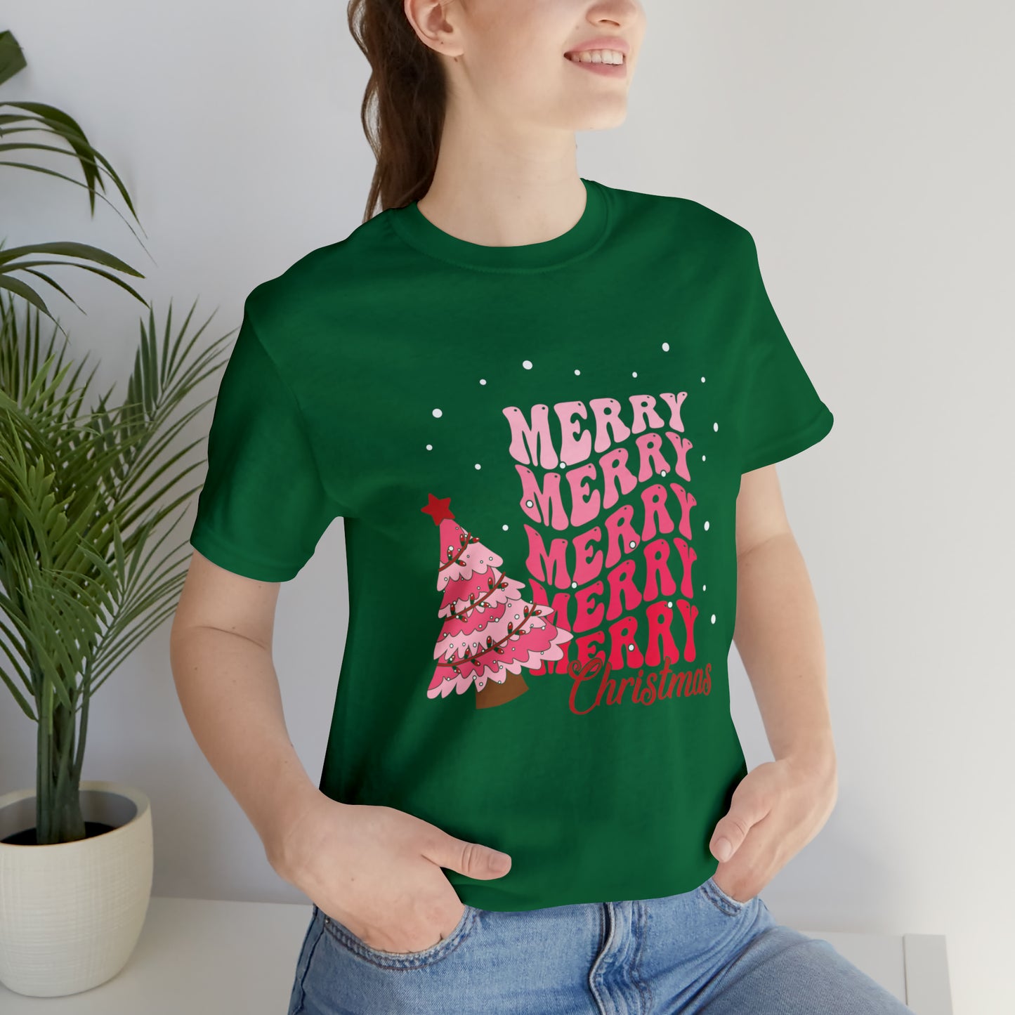 Festive AF shirt Pink Merry Bright Christmas Tshirt for Women Christmas Shirt Sweater Holiday Christmas gift for her gift for him unisex