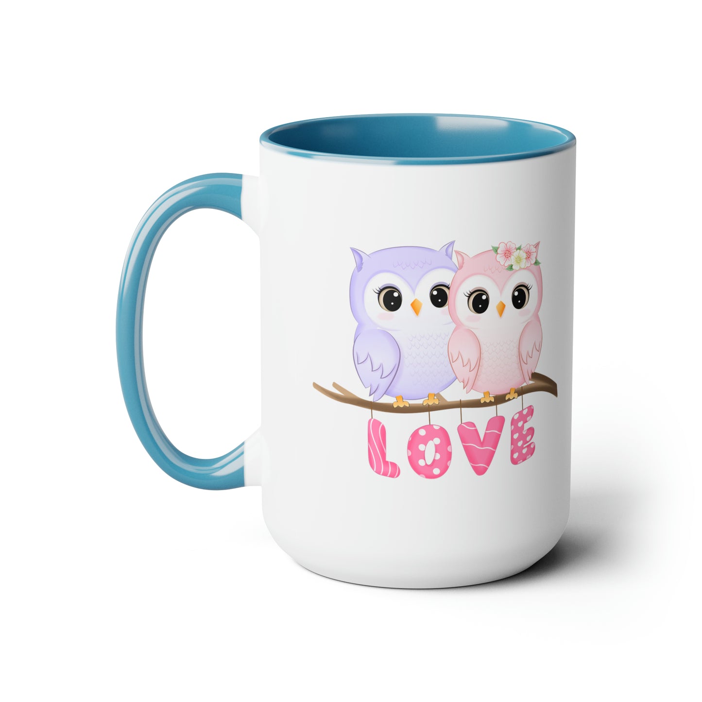 Owl Valentine's Day mug sister gift Coffee Mug pregnancy reveal gift heart mug gift for her Mug wife Coffee tea 15oz