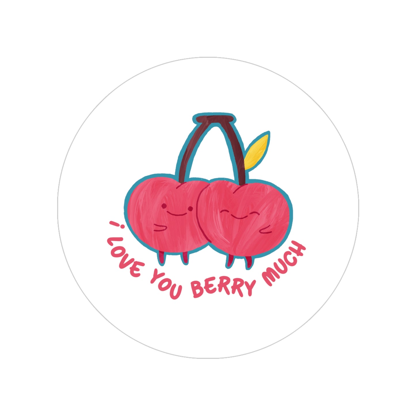 I love you berry much cherry Round Sticker funny car stickers Valentines day sticker Outdoor Vinyl Decal Car Bumper StickerFun Gift cherries