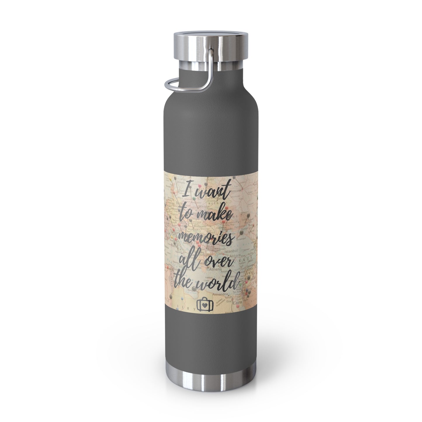 Travel bottle travel memories bottle Copper Vacuum Insulated Bottle, 22oz