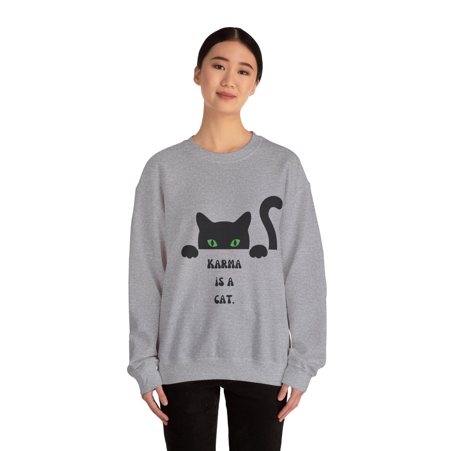 Karma is cat sweater cat lover gift karma gift gift for cat owners funny cat birthday gift Christmas sweatshirt gift for her gift for him