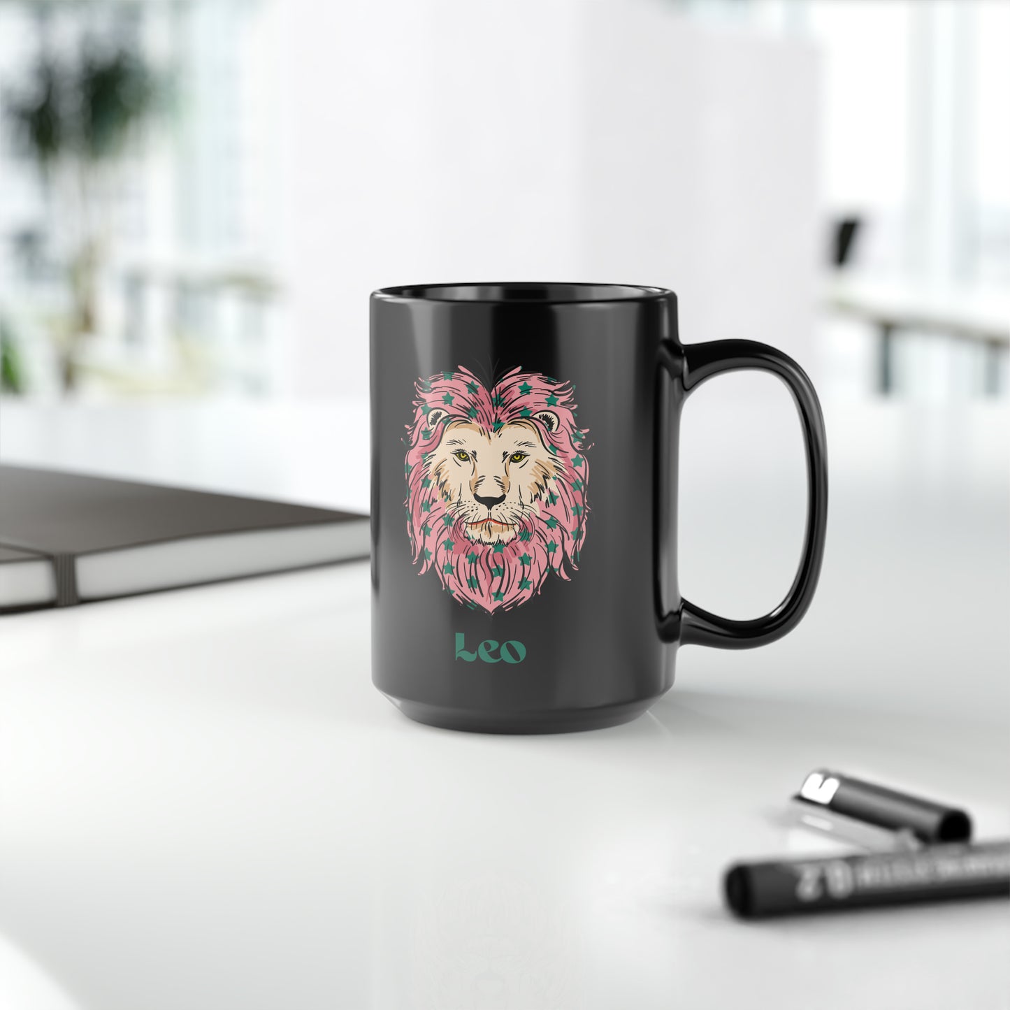 Leo zodiac sign mug Black ceramic Mug 15oz funny gift Queen Eras tour World Tour Tickets Leo zodiac merch office Christmas