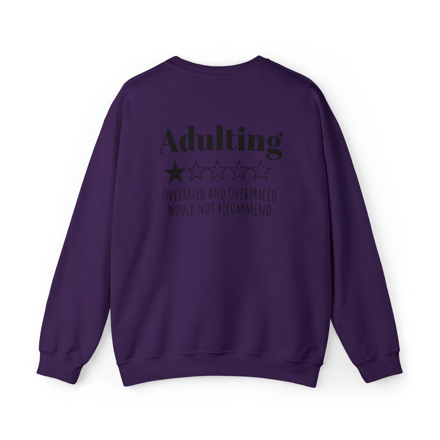 I'm not Adulting Sweatshirt unisex, printed on back I'm not adulting today,Funny adulting shirt Christmas Sweater,Christmas Crewneck,Holiday