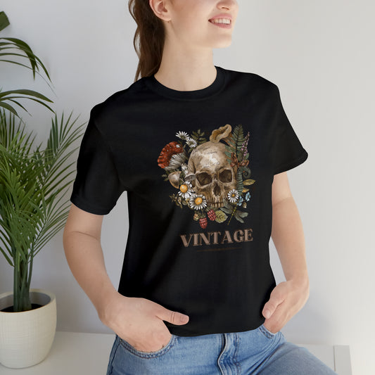 Vintage retro shirt skeleton head shirt Halloween tee Floral Shirt unisex Retro Themed vintage Gift christmas gift