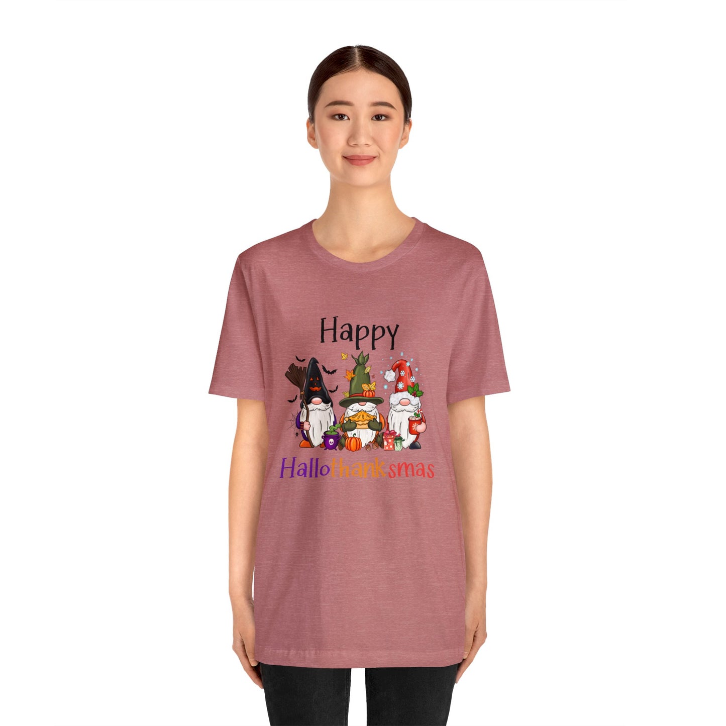 Gnomes lover gift gnomes Halloween shirt gift for her gift for him happy Hallothanksmas Shirt Unisex Tee Christmas gift Thanksgiving shirt