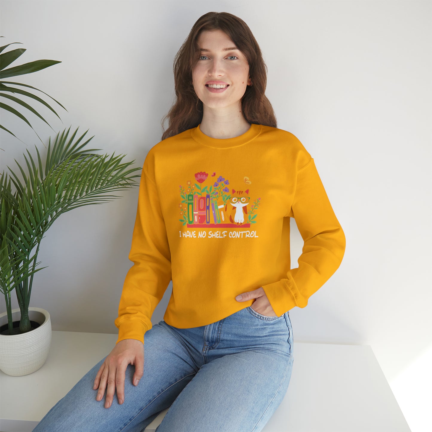 Cat lover Sweatshirt book lover sweater BookShelf control orange cat Shirt Halloween Cat Sweatshirt Gift for Cat Lover Gift for Cat Mom Gift