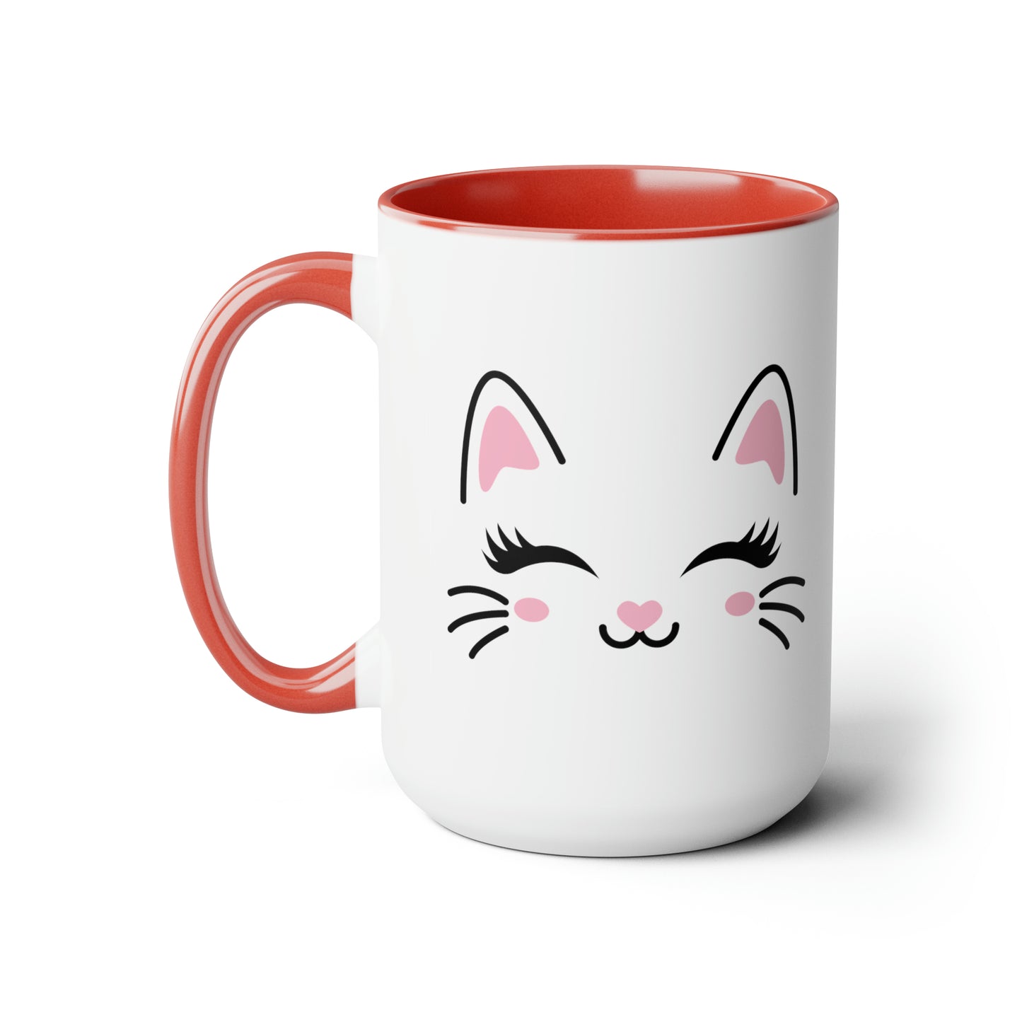Cute cat face mug Christmas mug gift for mom gift mug Floral mug gift for her Mug funny gift for wife Coffee Mugs Christmas gift 15oz