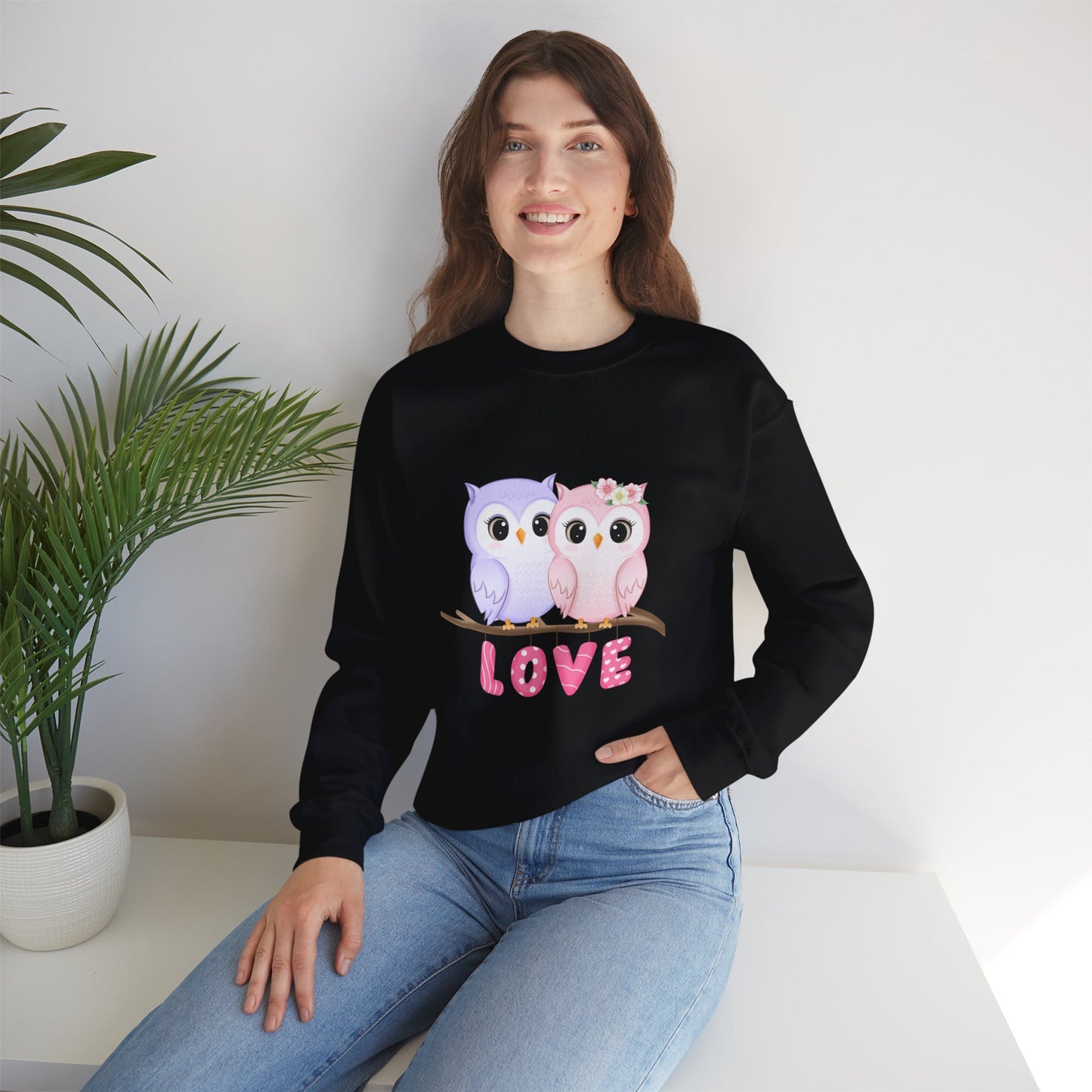 Owl Love sweater valentines Day sweatshirt valentines day shirt best friend gift for her Unisex owl sweater Love shirt unique holiday gift