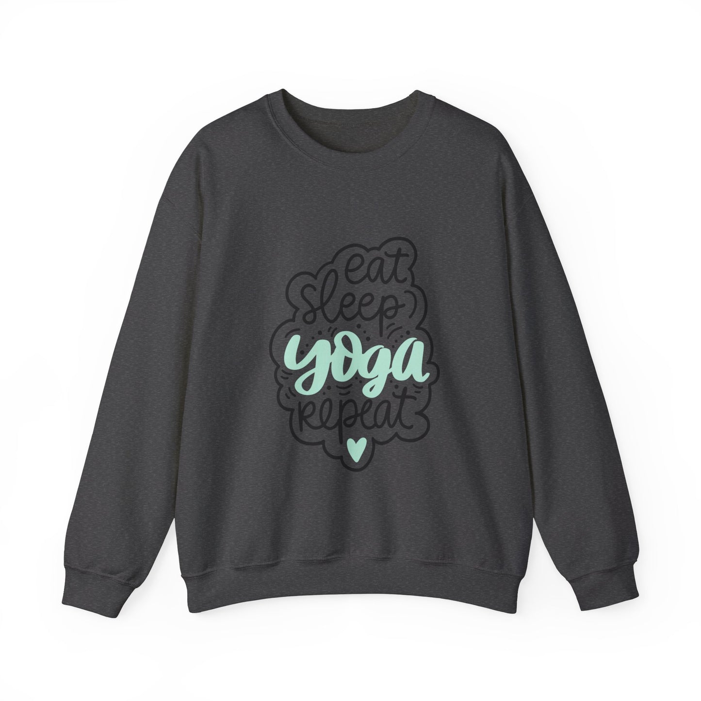 Eat sleep yoga repeat sweater yoga sweater Here we go fucking again sweater gifts funny cat birthday gift Christmas sweatshirt gift for her