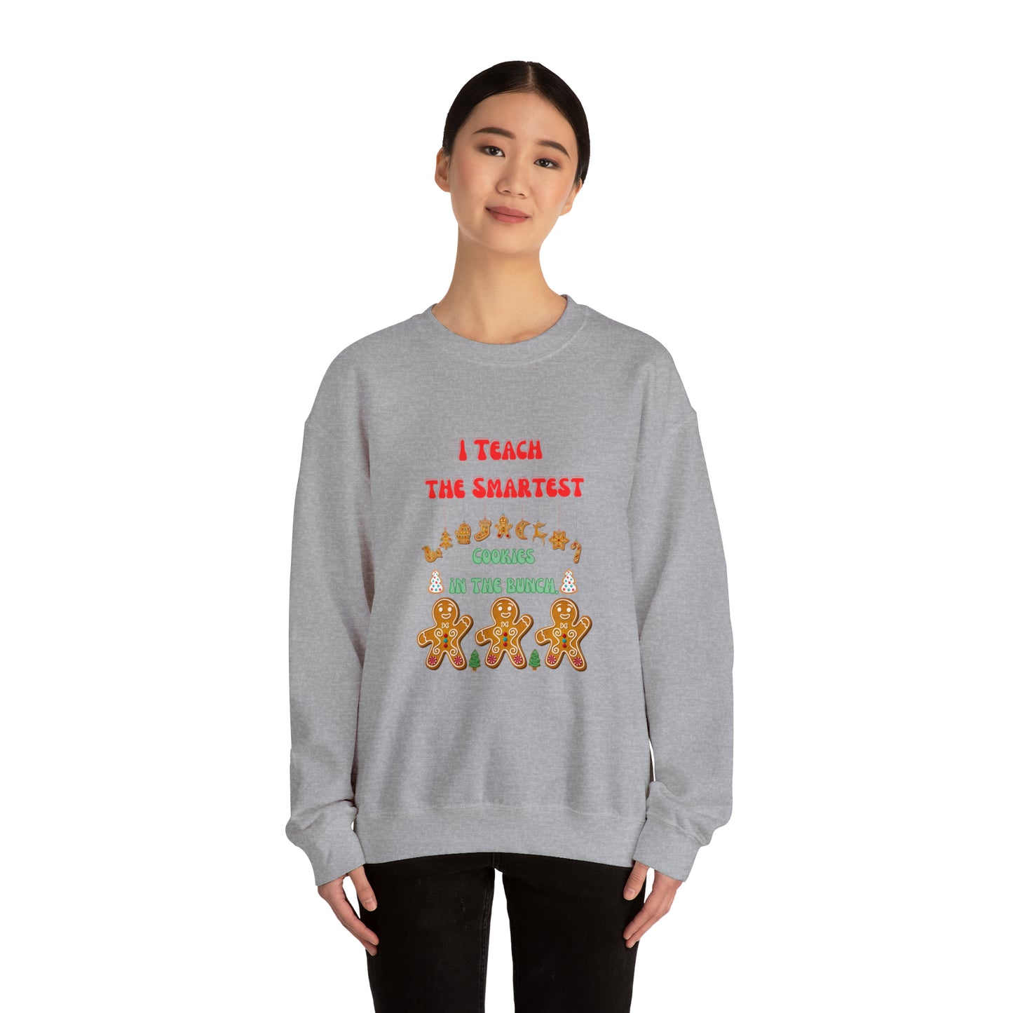 Smartest cookies sweater teacher Christmas sweater Christmas gingerbread cookies house sweatshirt Bright teacher Christmas gift for her